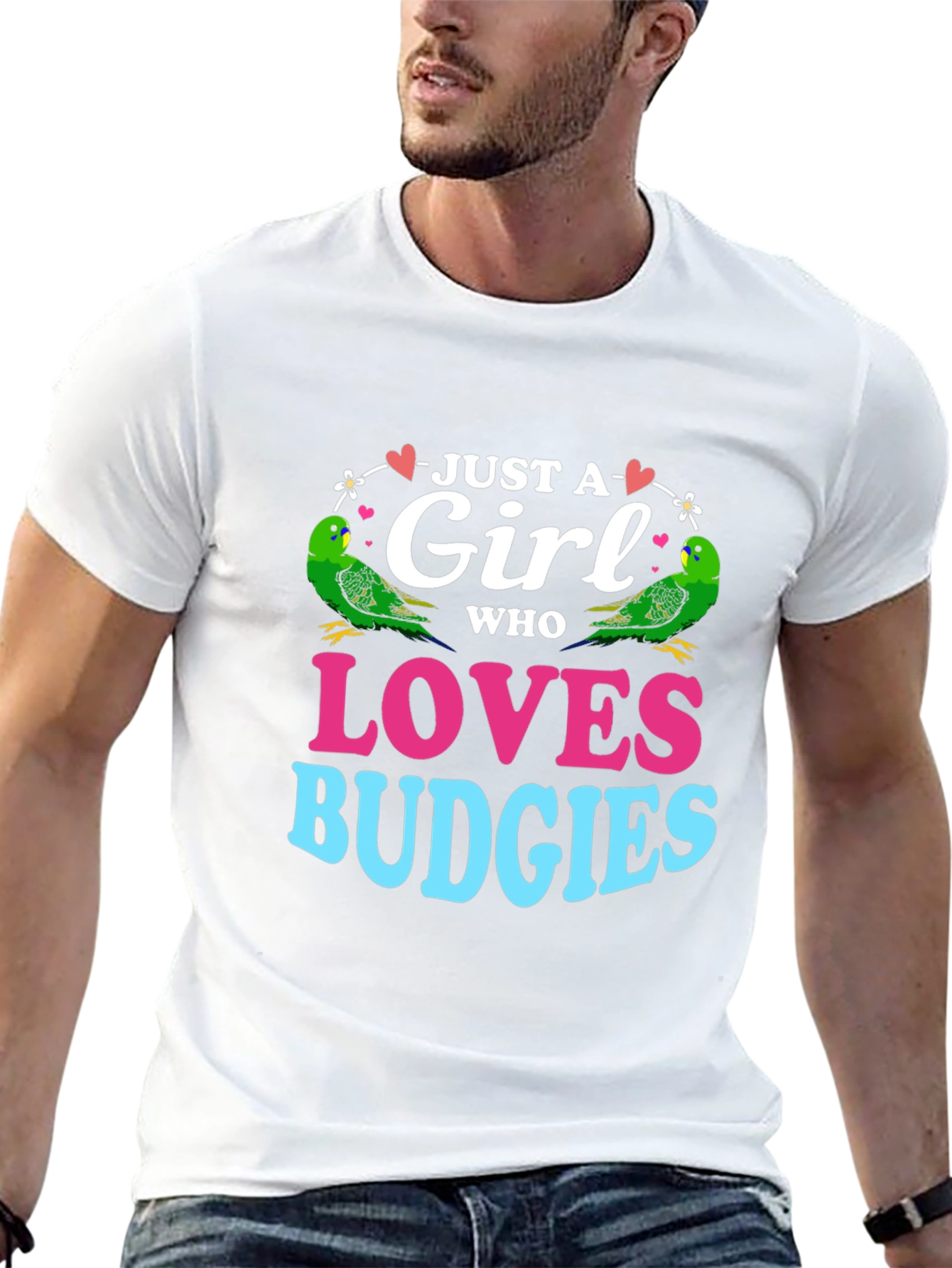 Black Just a Girl Who Loves Budgies T-Shirt view 13
