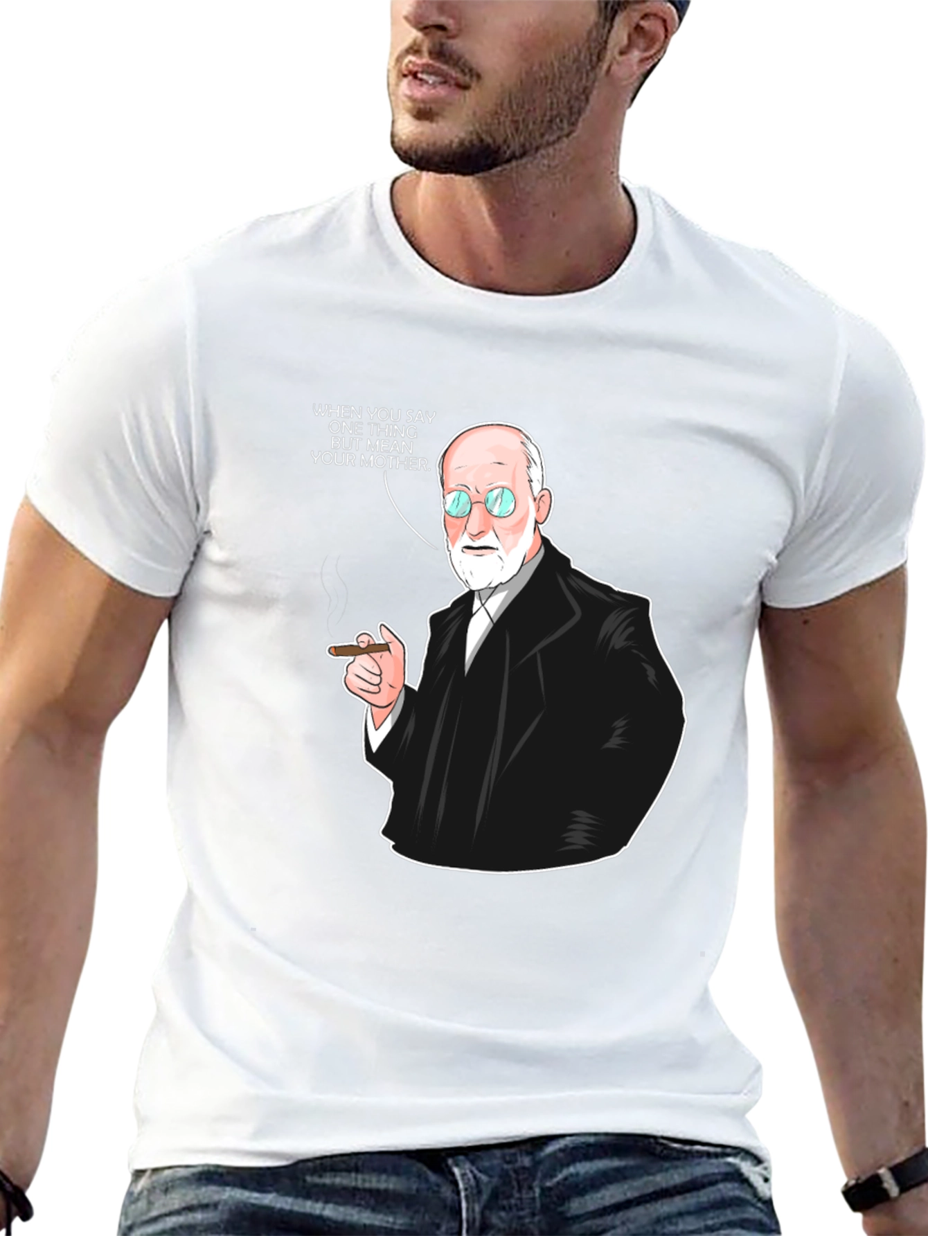 Black Freud T-Shirt: Funny Psychoanalysis Humor Tee view 13