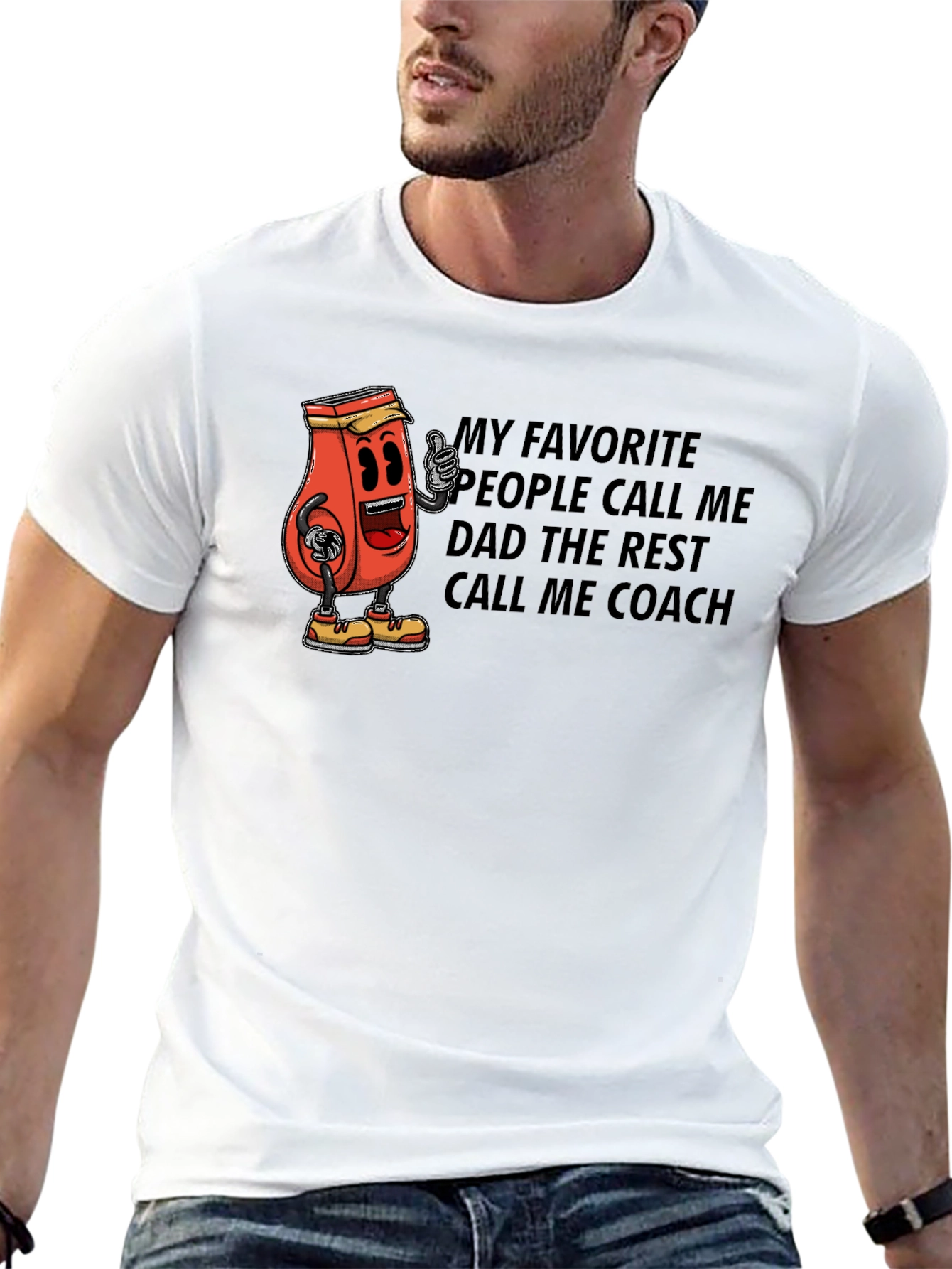 Black Dad Coach Funny T-Shirt view 13