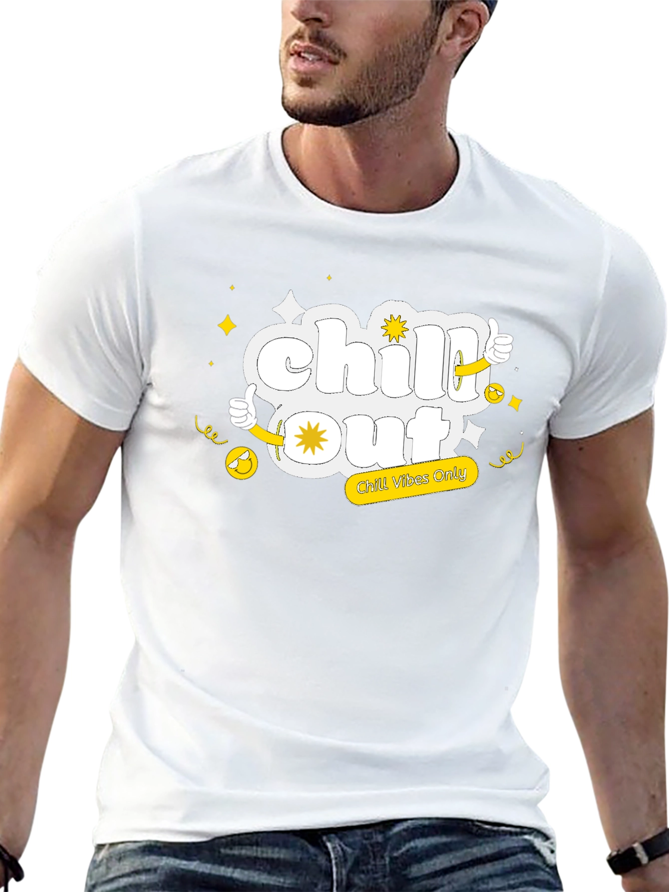 Black Chill Out Black Tee - Funny Cartoon Graphic T-Shirt view 13