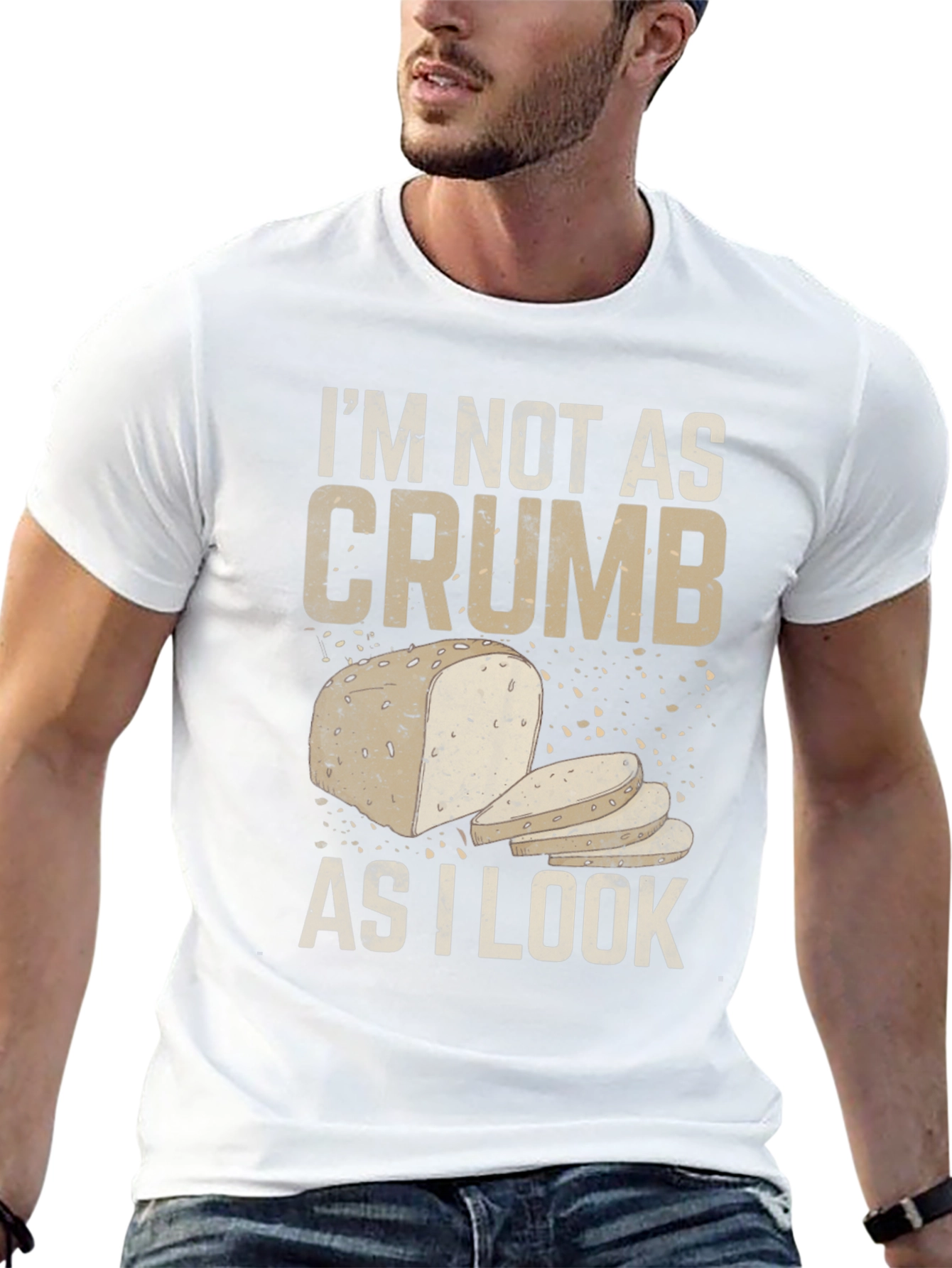 Black I'm Not As Crumb As I Look Funny Bread Graphic Tee view 13