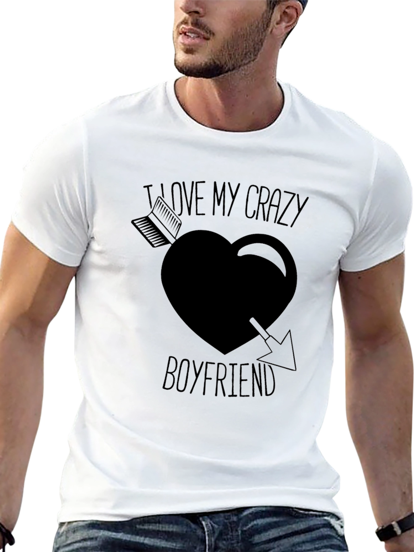 I Love My Crazy Boyfriend Graphic T-Shirt - 13