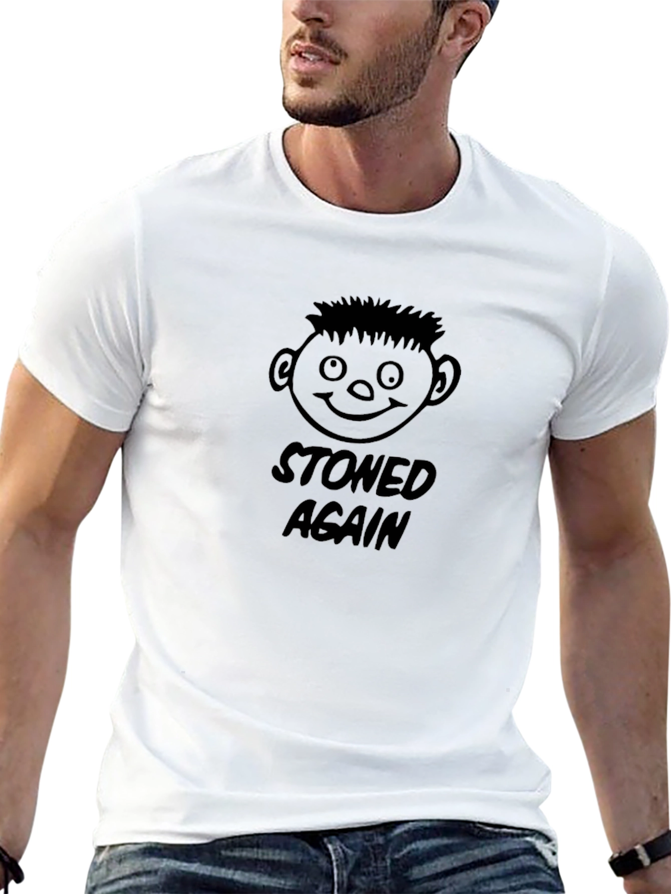 Black Stoned Again Graphic Tee - Unisex Black T-Shirt view 13