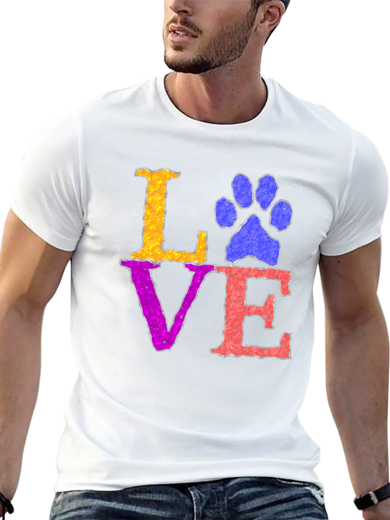 Black Love Paw Print T-Shirt - Pet Lover Tee view 13
