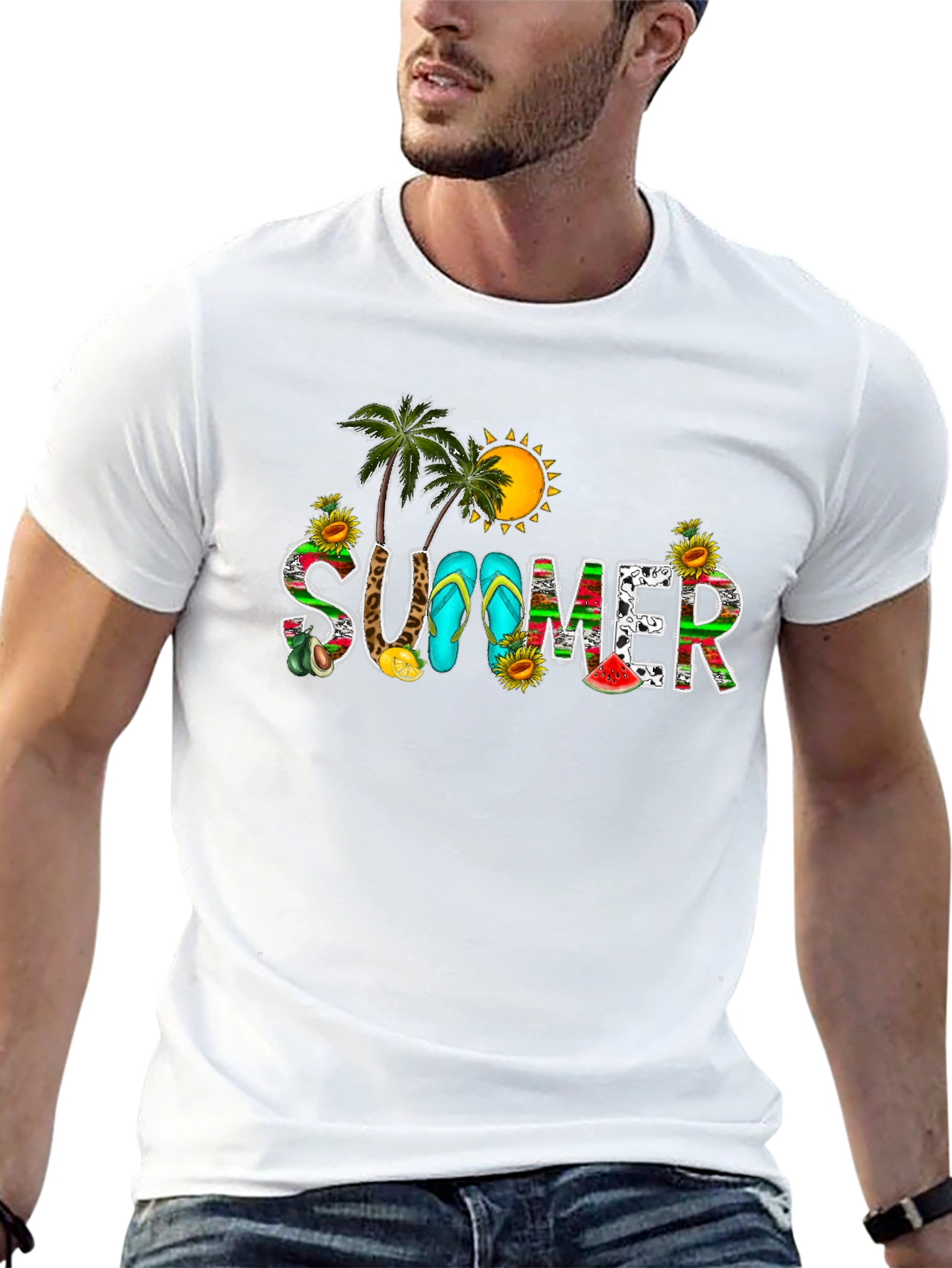 Black Summer Graphic T-Shirt view 13