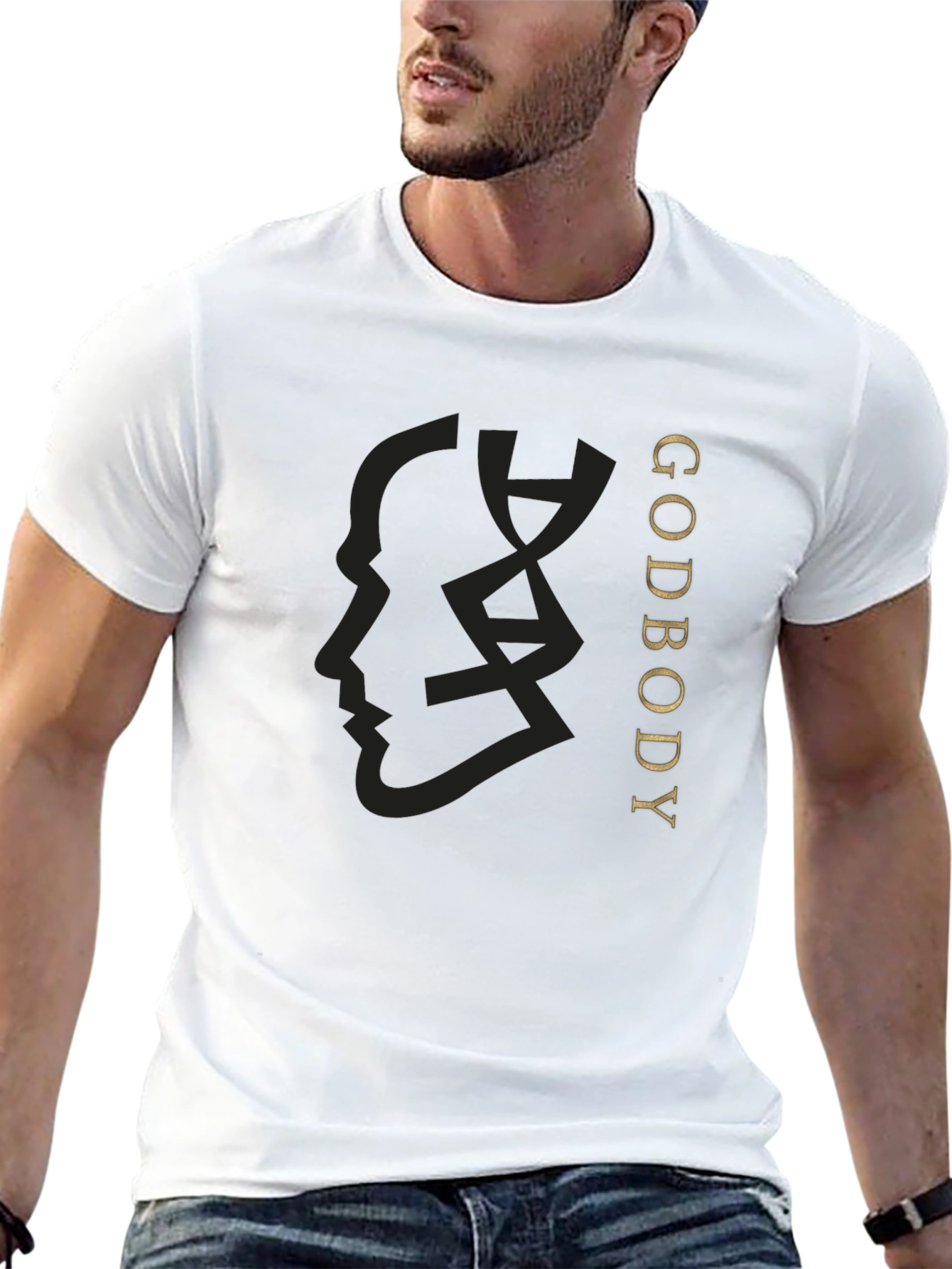 Black Godbody Black T-Shirt - Modern Graphic Tee view 13