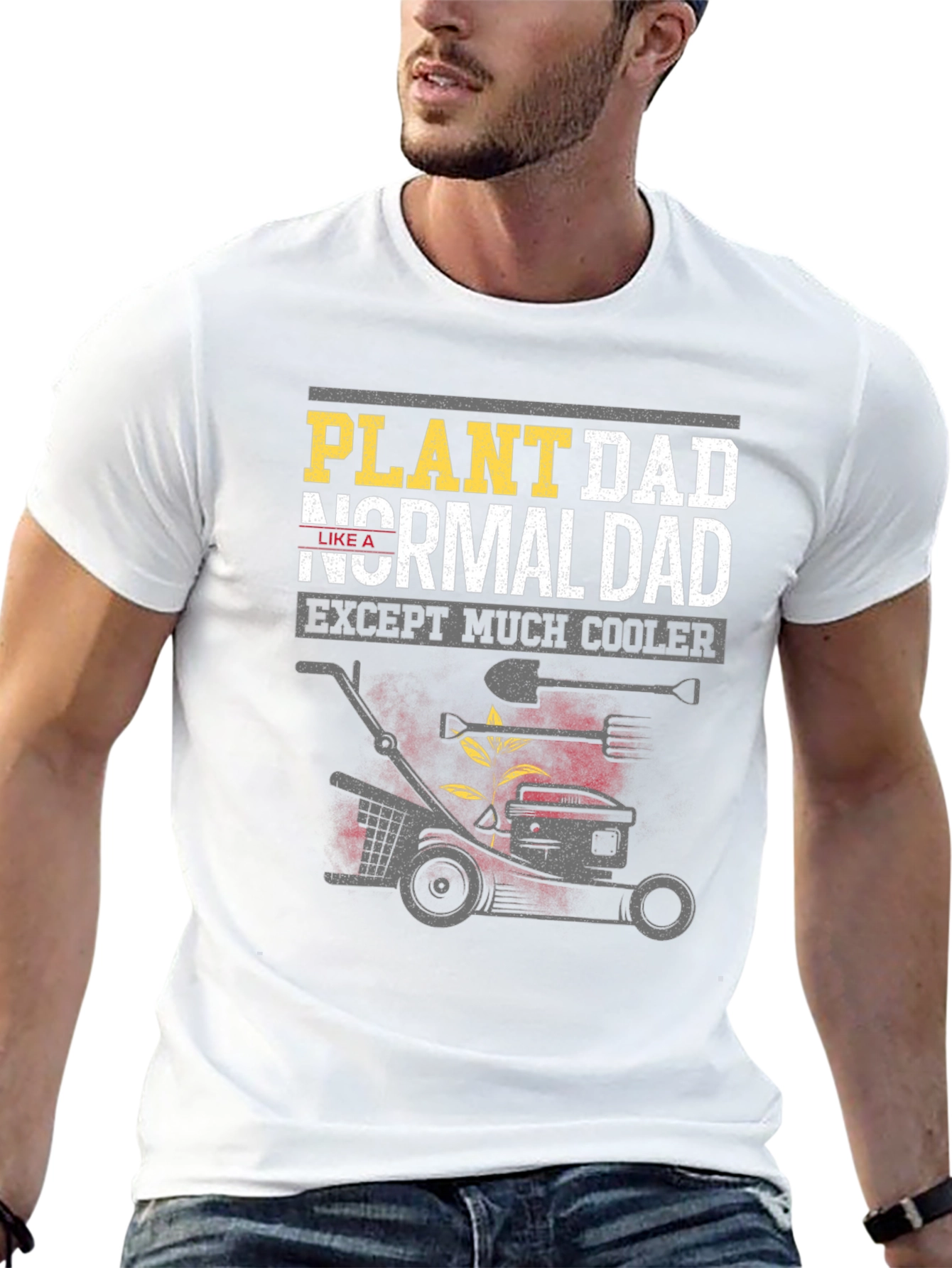 Black Plant Dad T-Shirt - Cooler Than Normal! view 13