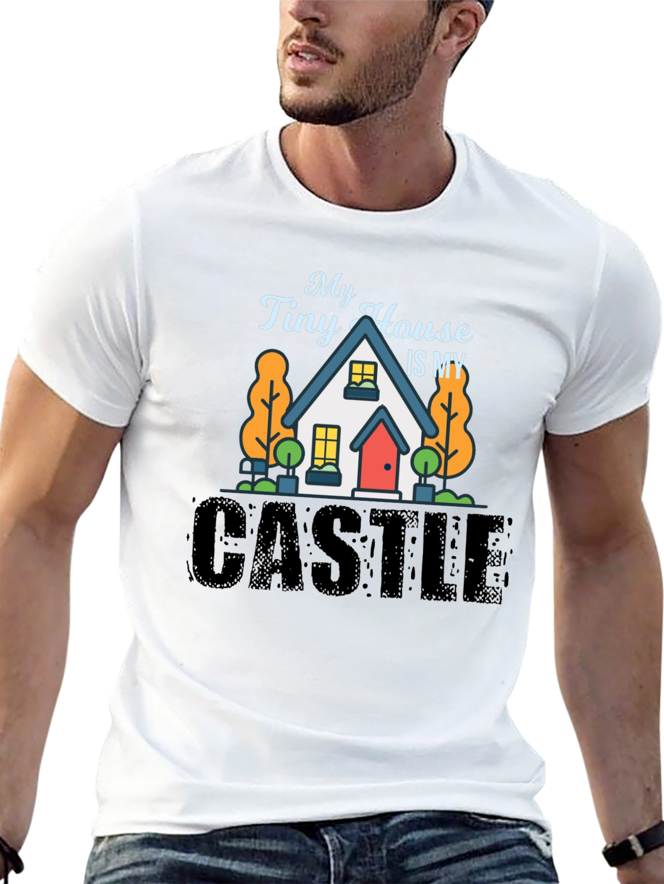 Black My Tiny House Is My Castle Black T-Shirt view 13