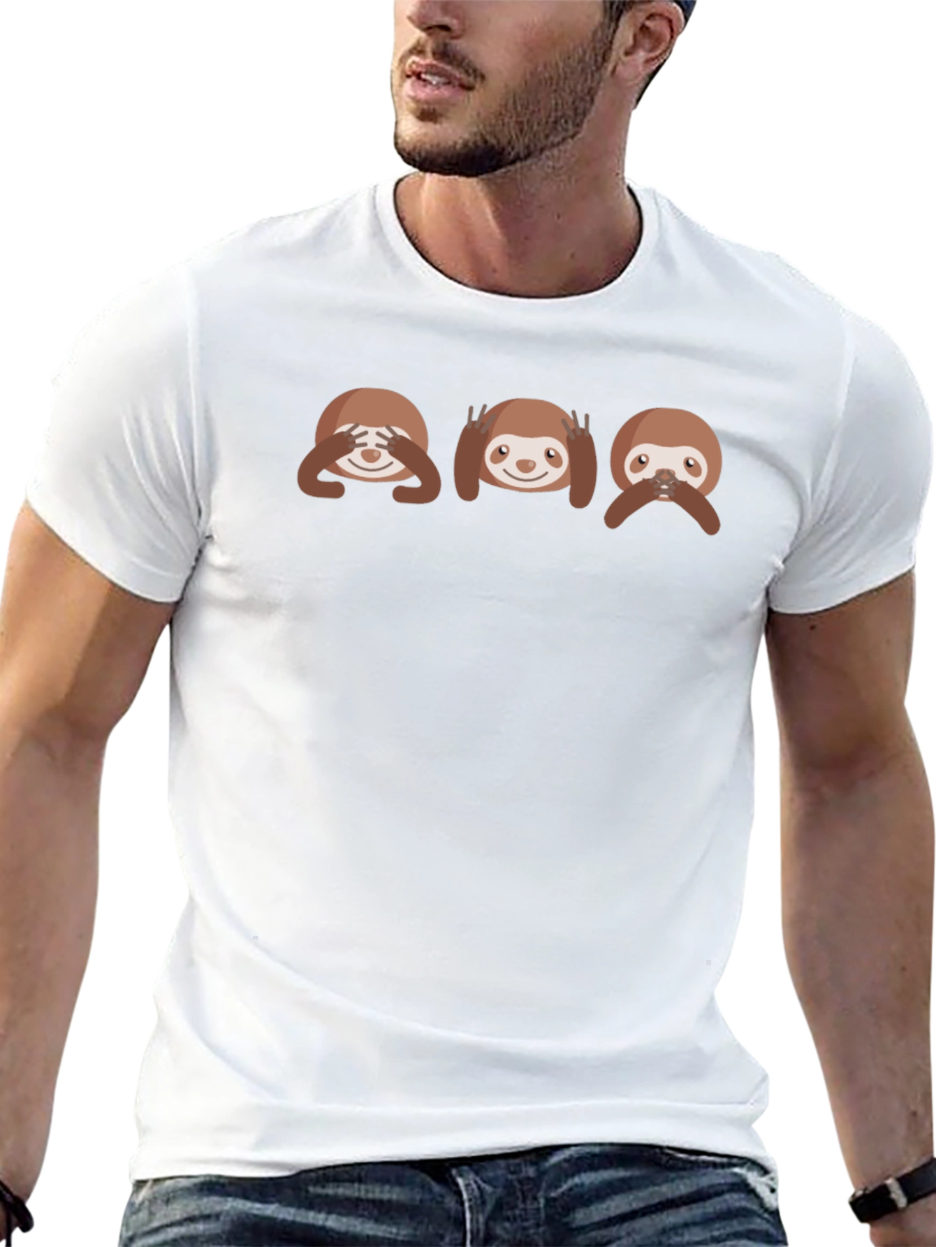 Sloth See Hear Speak No Evil Graphic T-Shirt - 13
