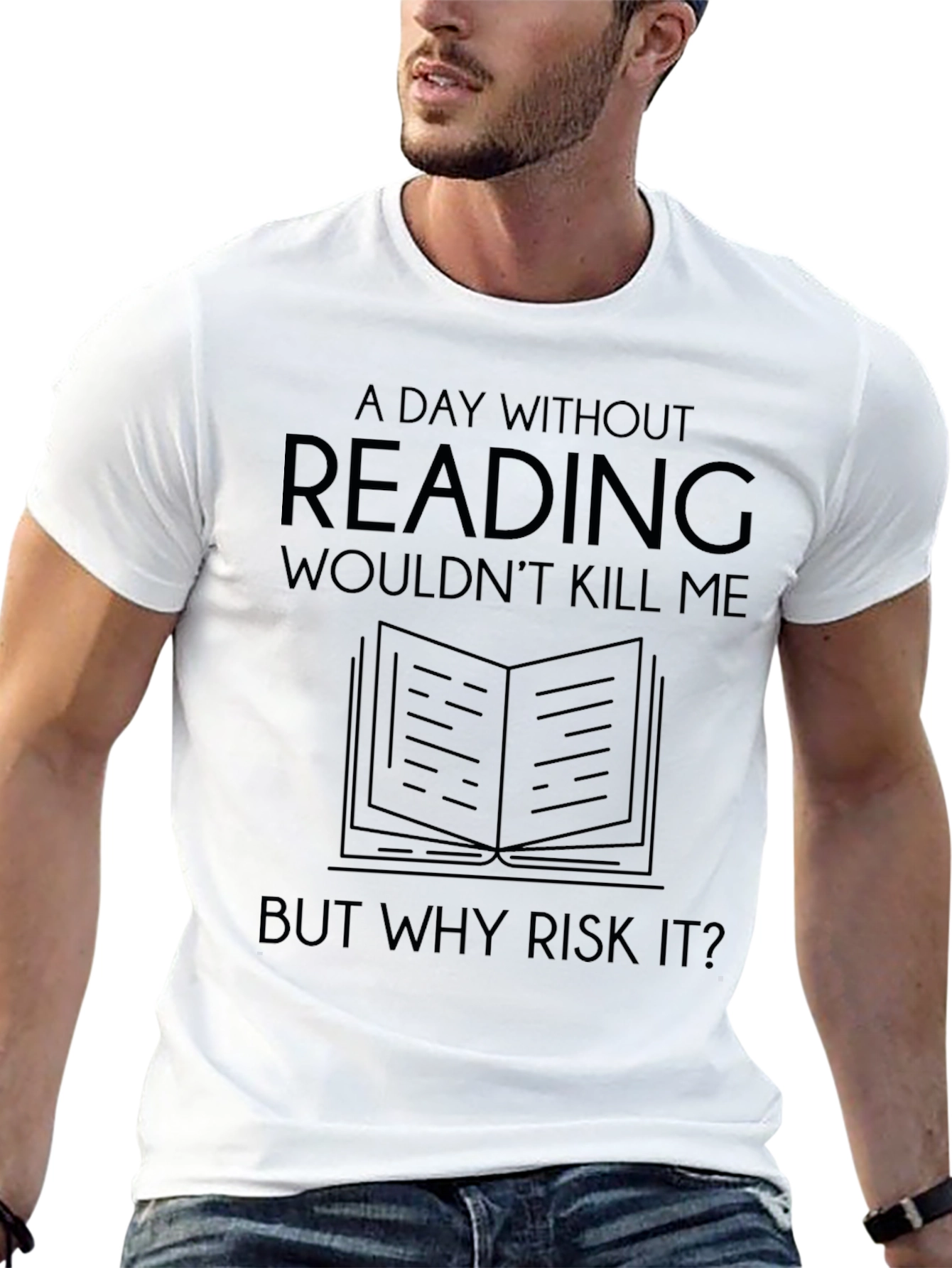 Black Funny Reading T-Shirt: A Day Without Reading view 13