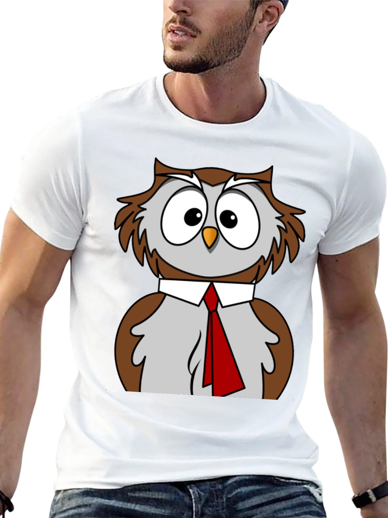 Black Owl T-Shirt Funny Bird Business Casual Tee view 13