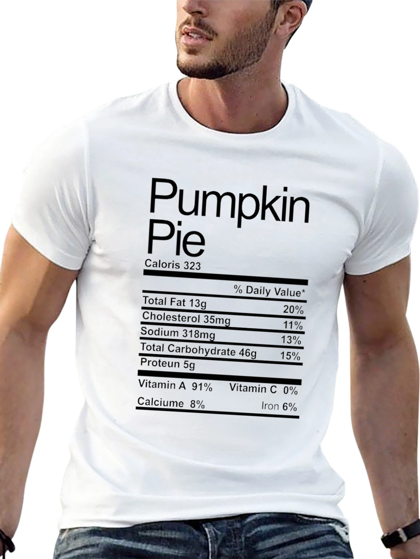 Black Pumpkin Pie Nutrition Facts Graphic Tee view 13