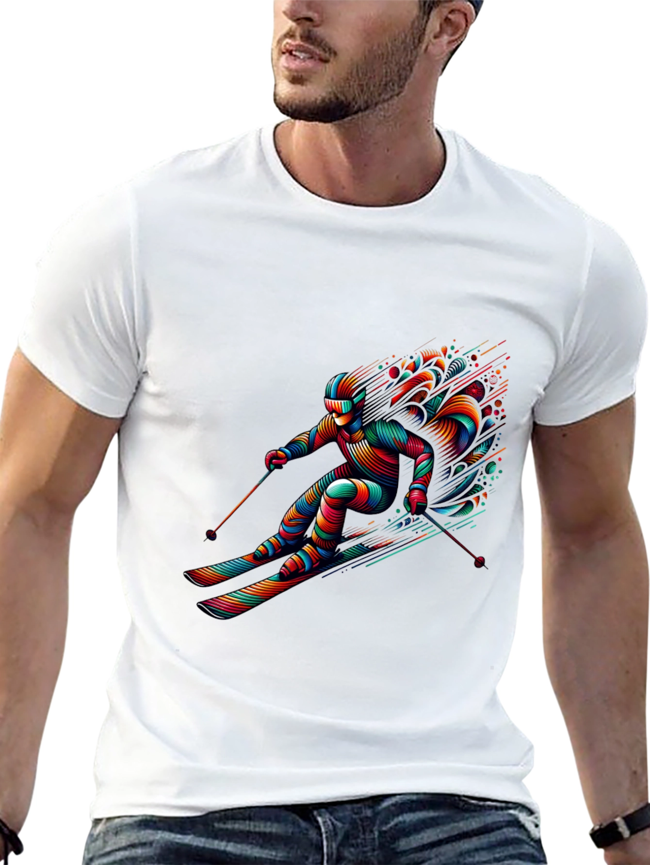 Black Vibrant Skier Graphic Tee - Black view 13