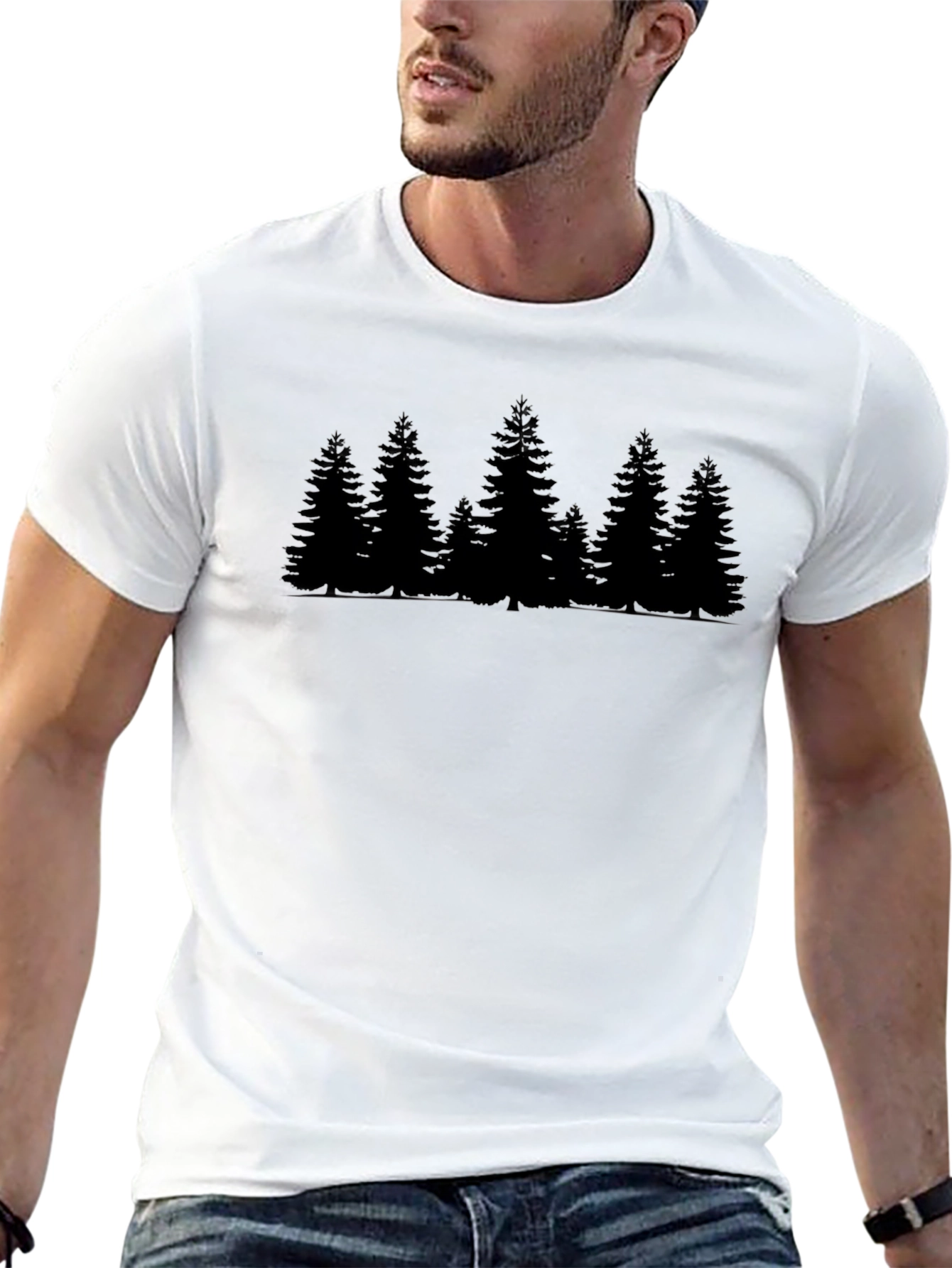 Black Evergreen Forest Graphic Tee - Black view 13