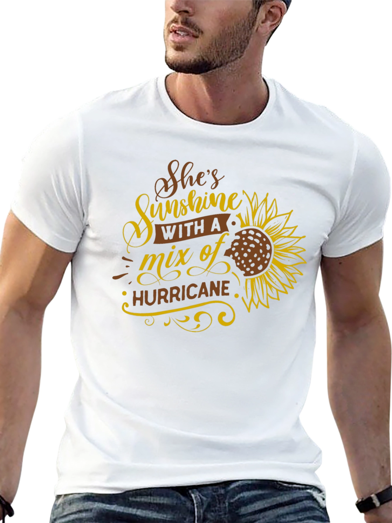 Black She's Sunshine Hurricane T-Shirt view 13