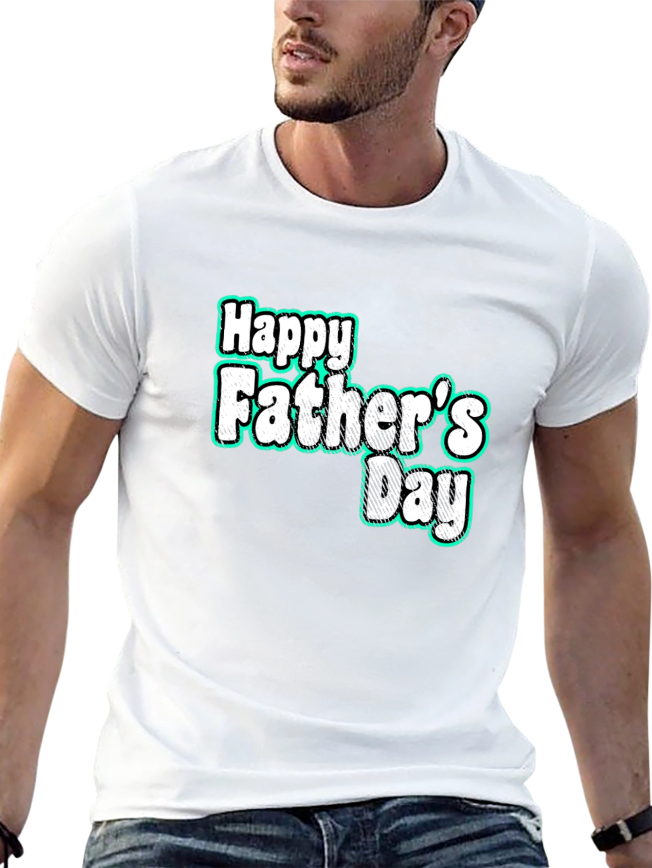Black Happy Father's Day Black T-Shirt view 13