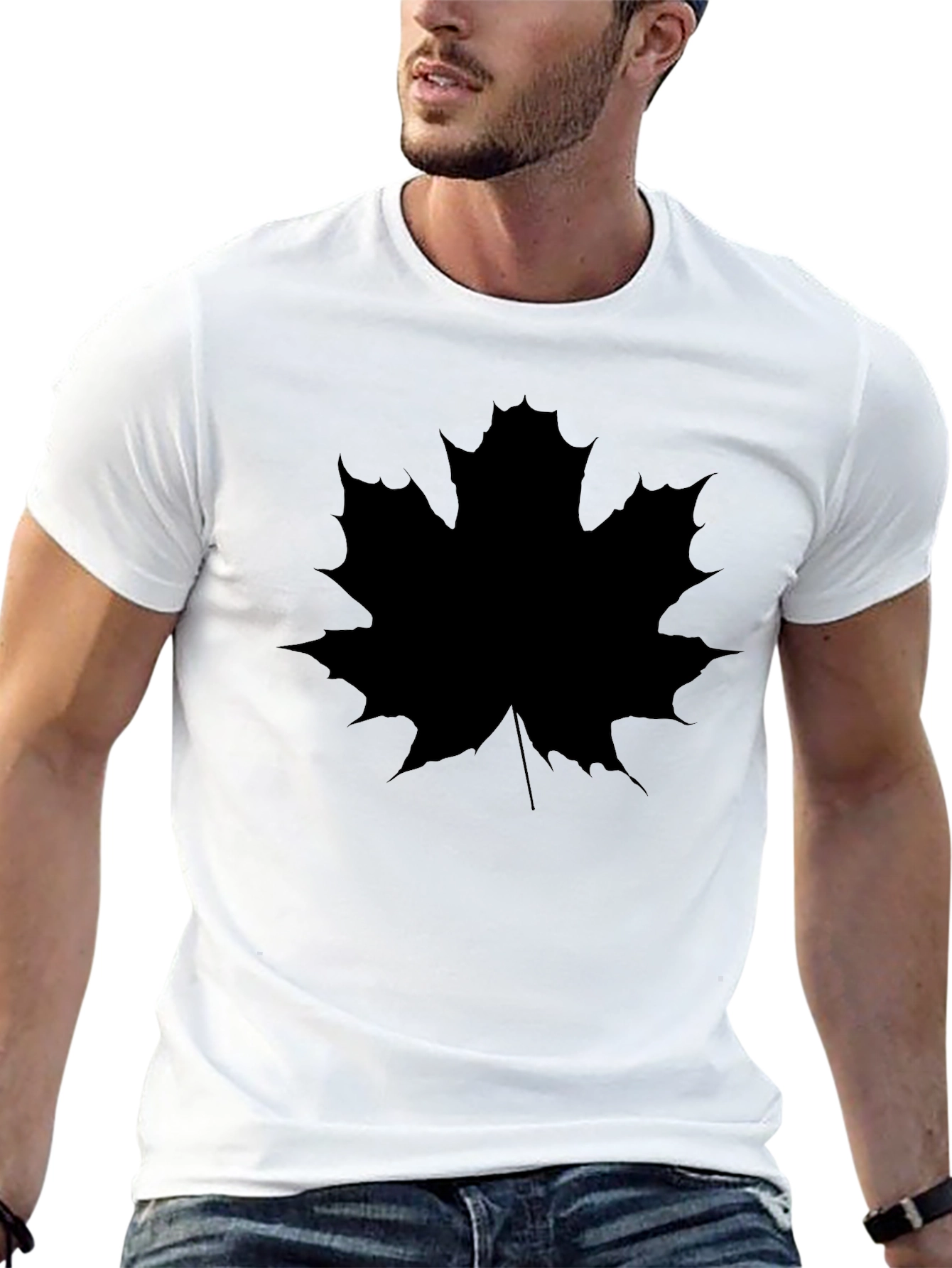 Black Maple Leaf Graphic Tee - Black view 13