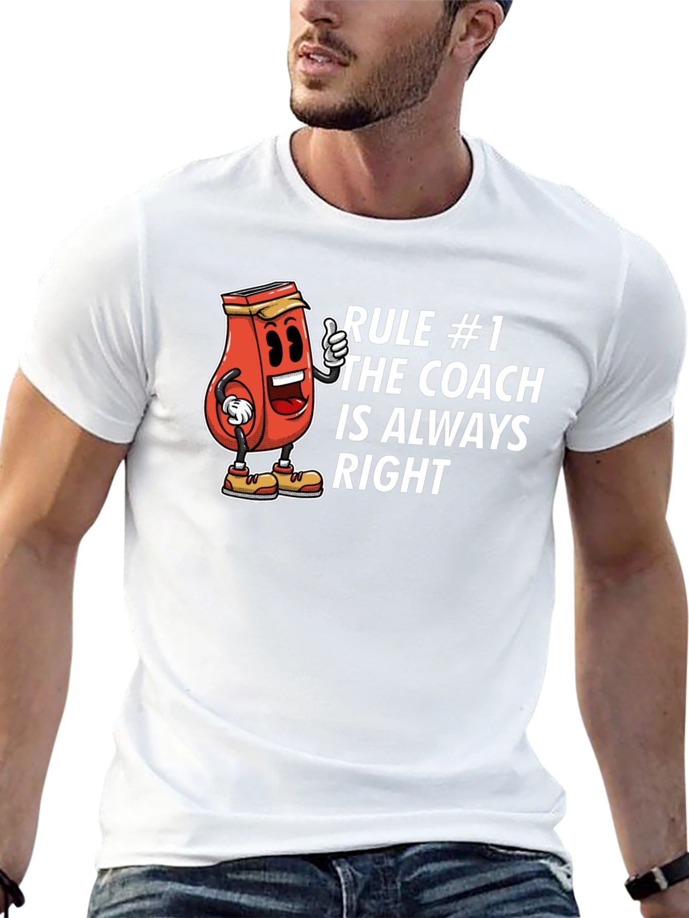 Black Coach Always Right T-Shirt - Funny Cartoon Style view 13