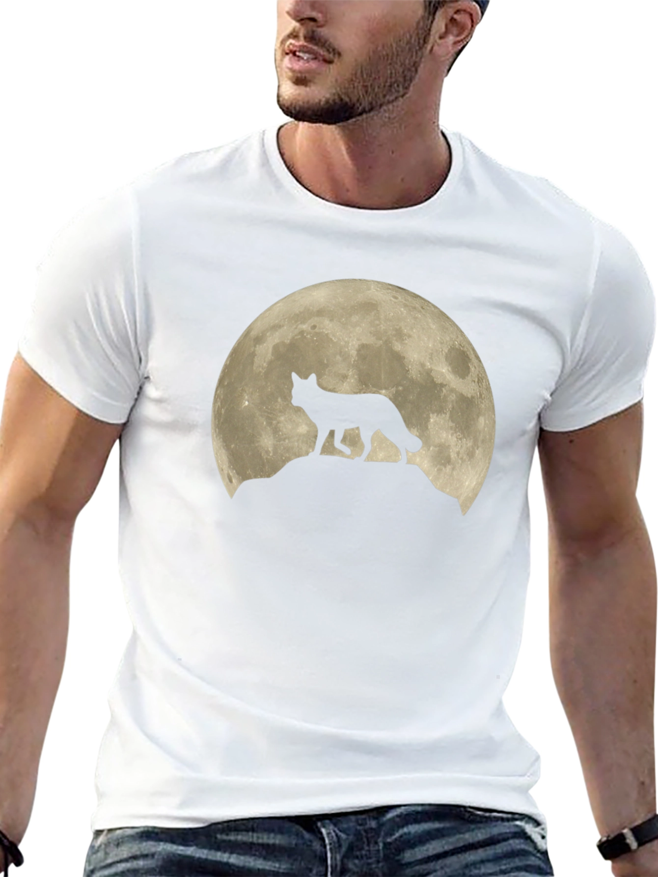 Black Wolf Moon Graphic T-Shirt - Black view 13
