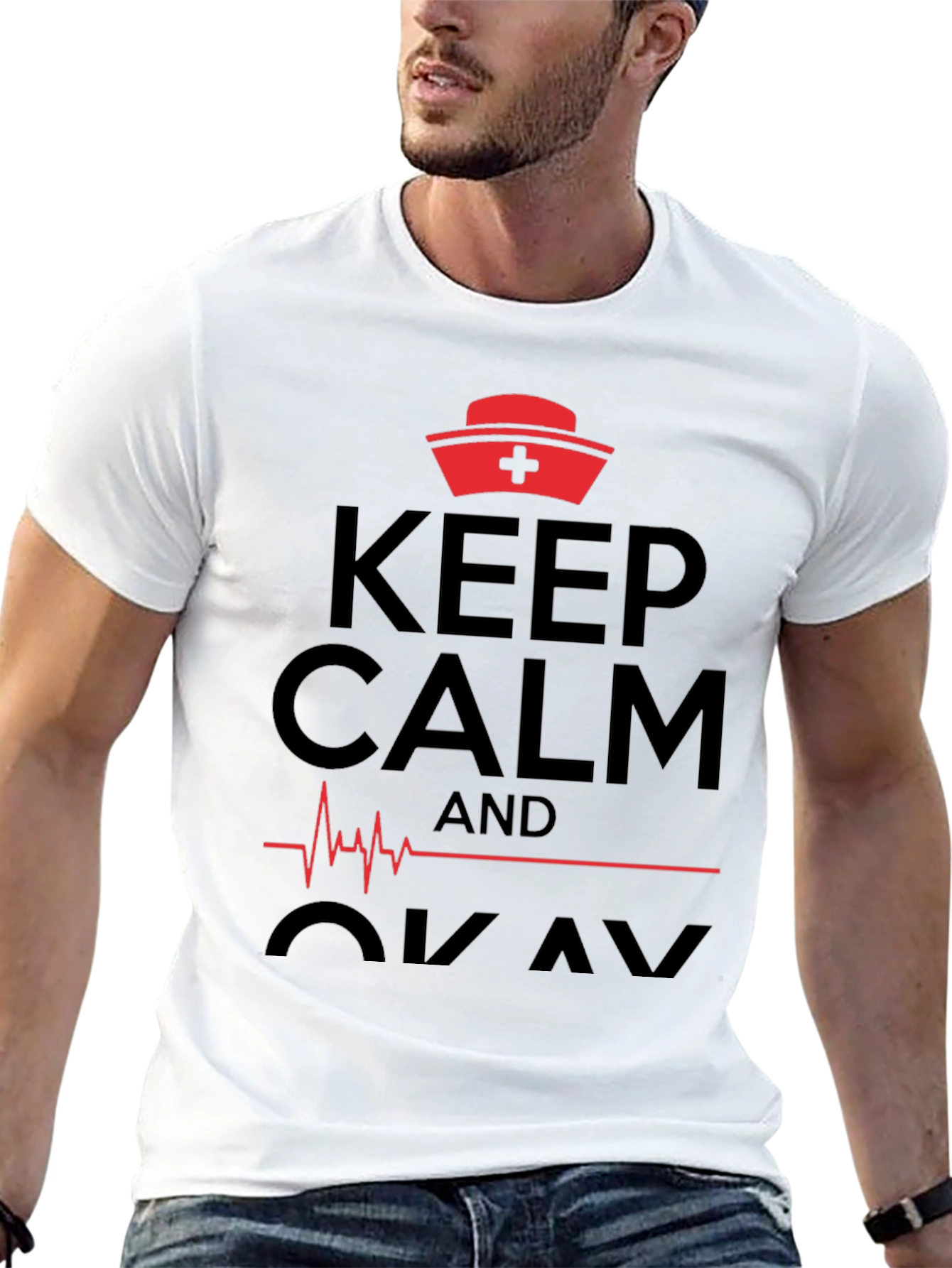Black Keep Calm Nurse T-Shirt Funny Medical Shirt view 13