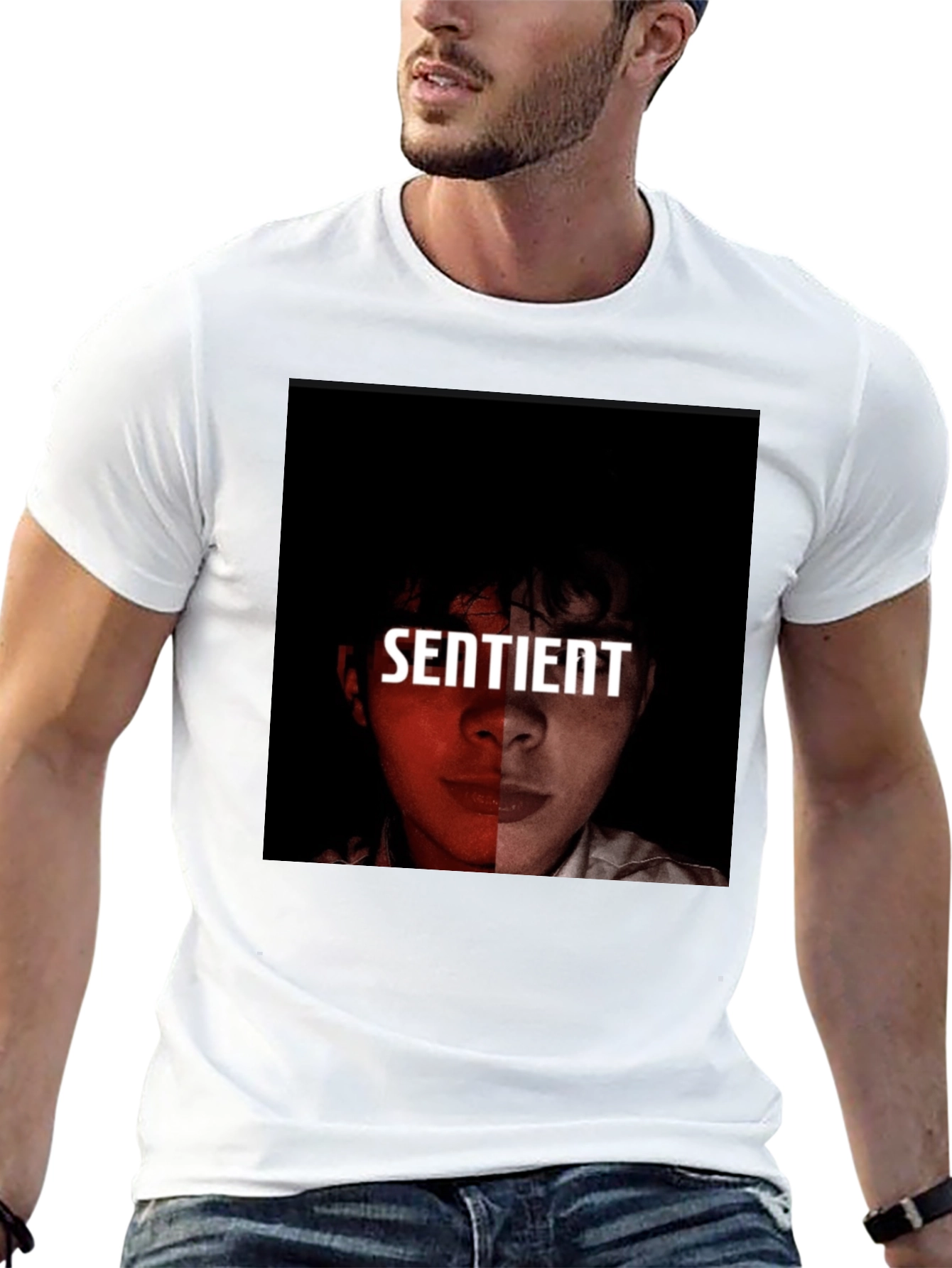 Black Sentient Graphic Tee - Modern Streetwear view 13