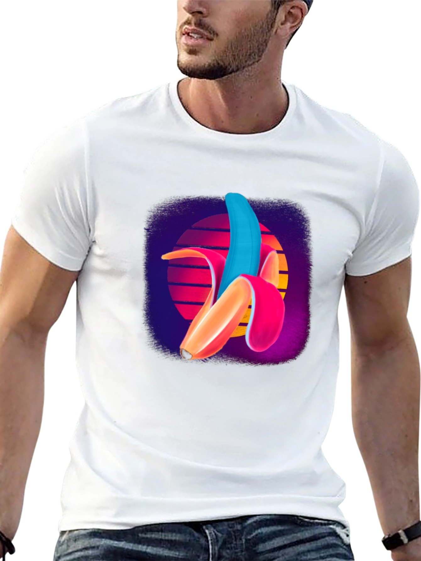 Black Retro Banana T-Shirt - Cool Graphic Tee view 13