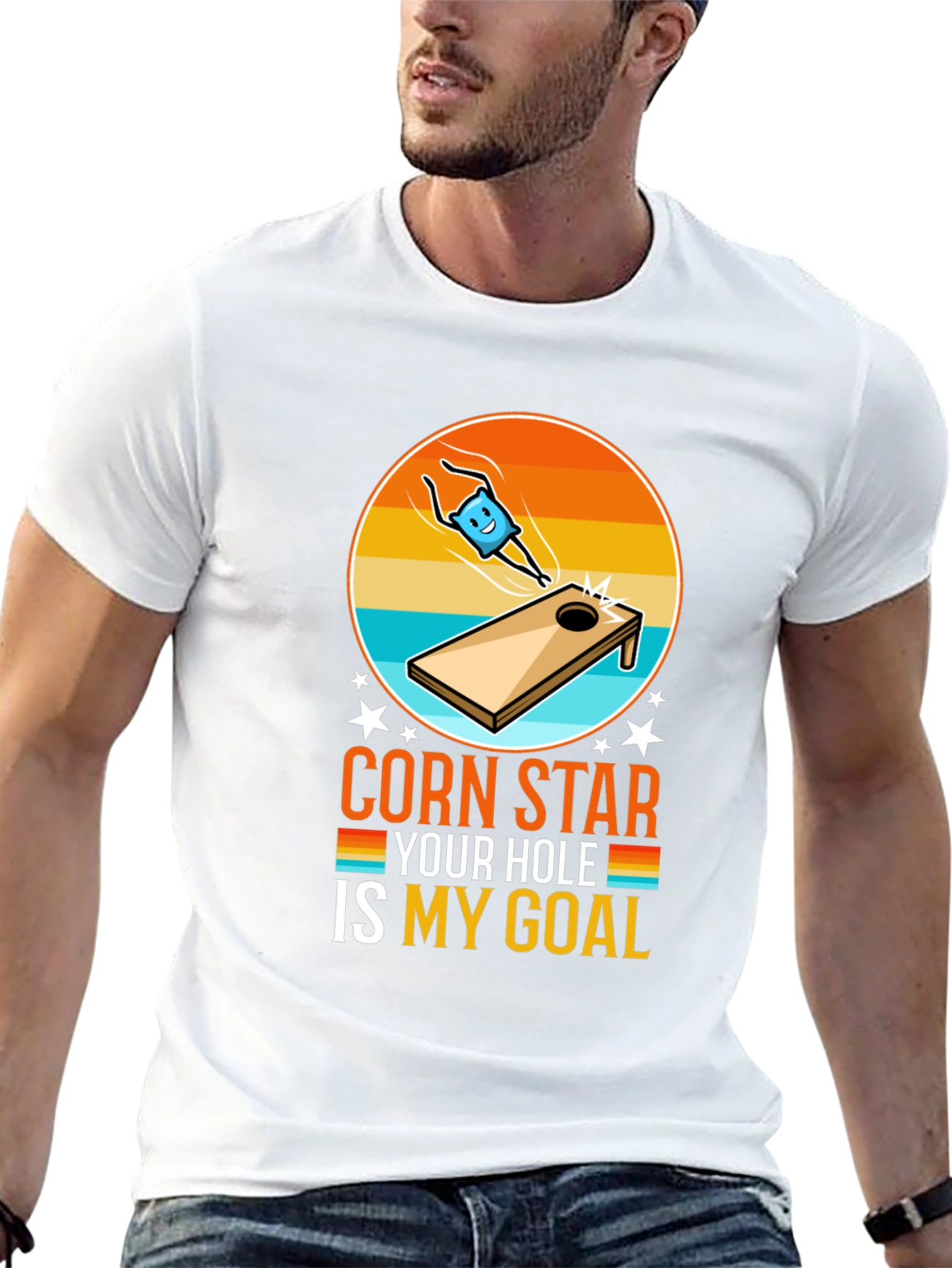 Black Corn Star Your Hole Is My Goal Funny T-Shirt view 13