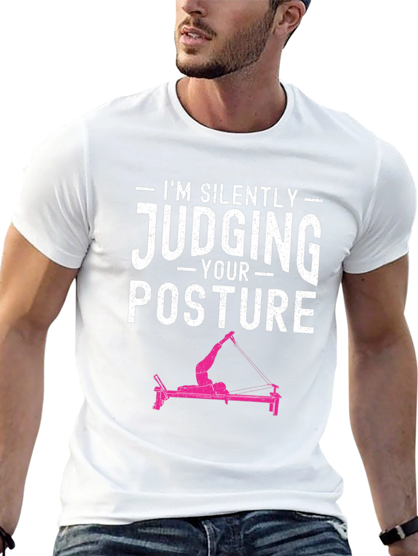 Black I'm Silently Judging Your Posture T-Shirt view 13