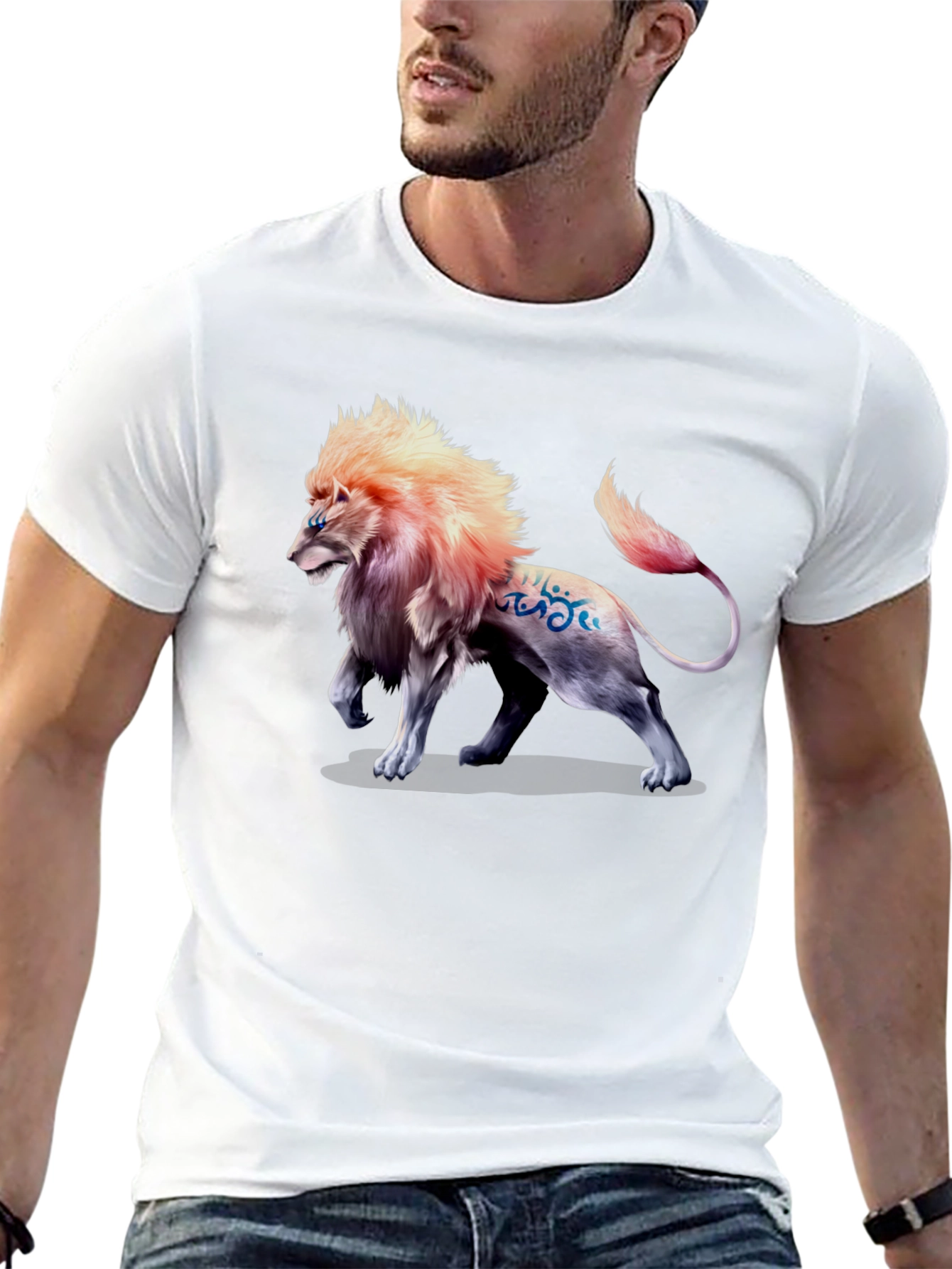 Black Lion Graphic Print T-Shirt - Bold Style view 13