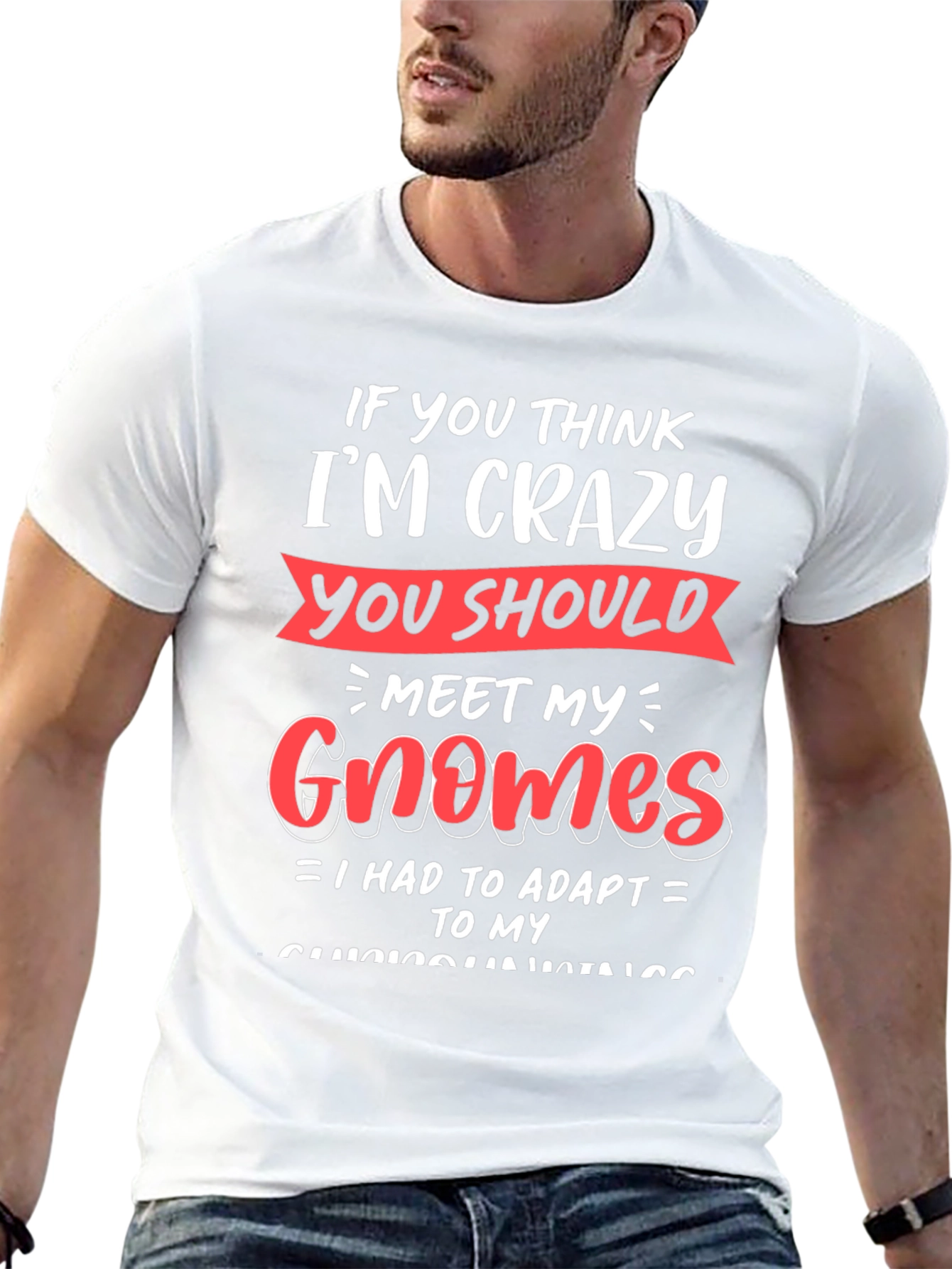 Black Crazy Gnomes Graphic T-Shirt - Funny Novelty Tee view 13