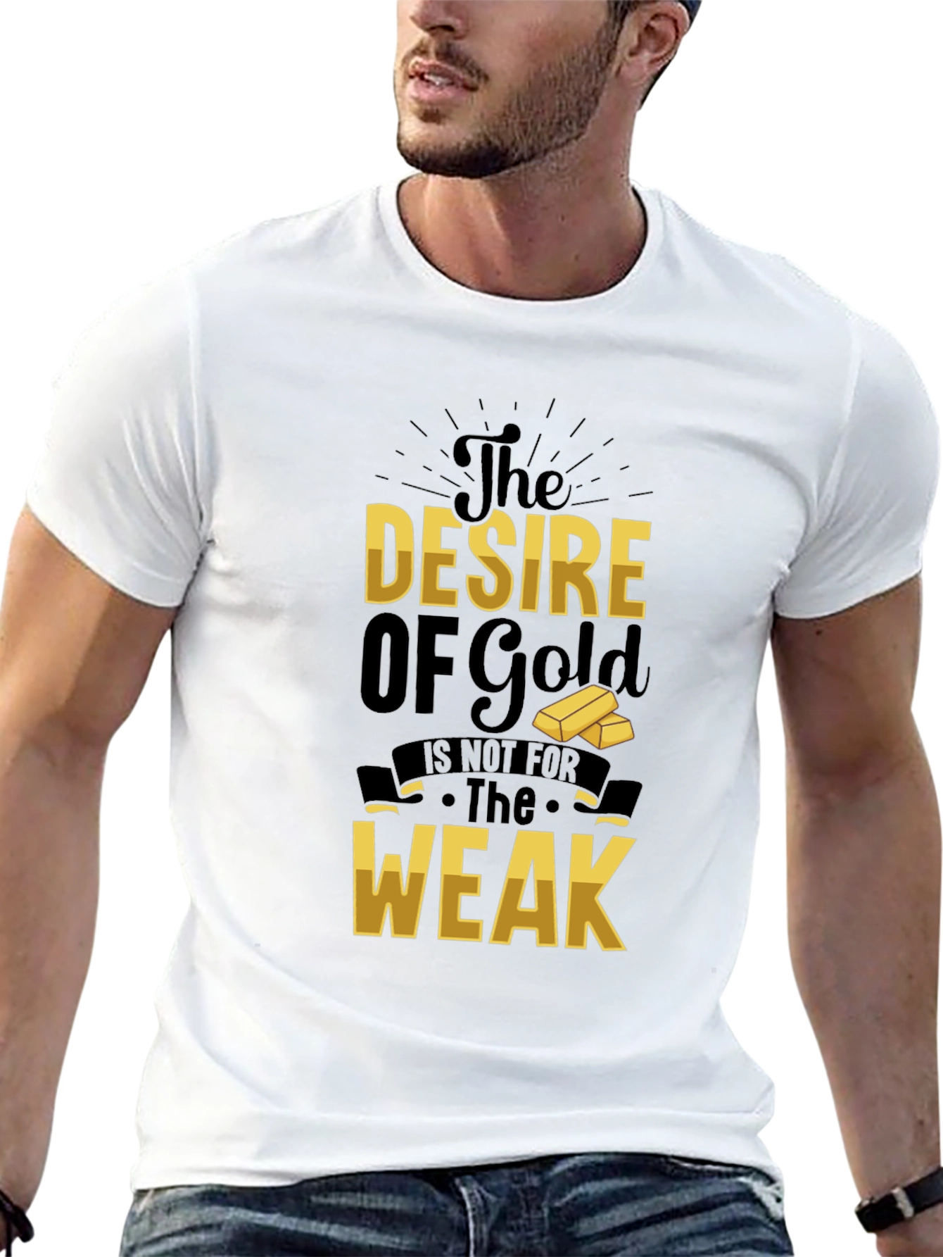 Black The Desire of Gold T-Shirt - Motivational Graphic Tee view 13