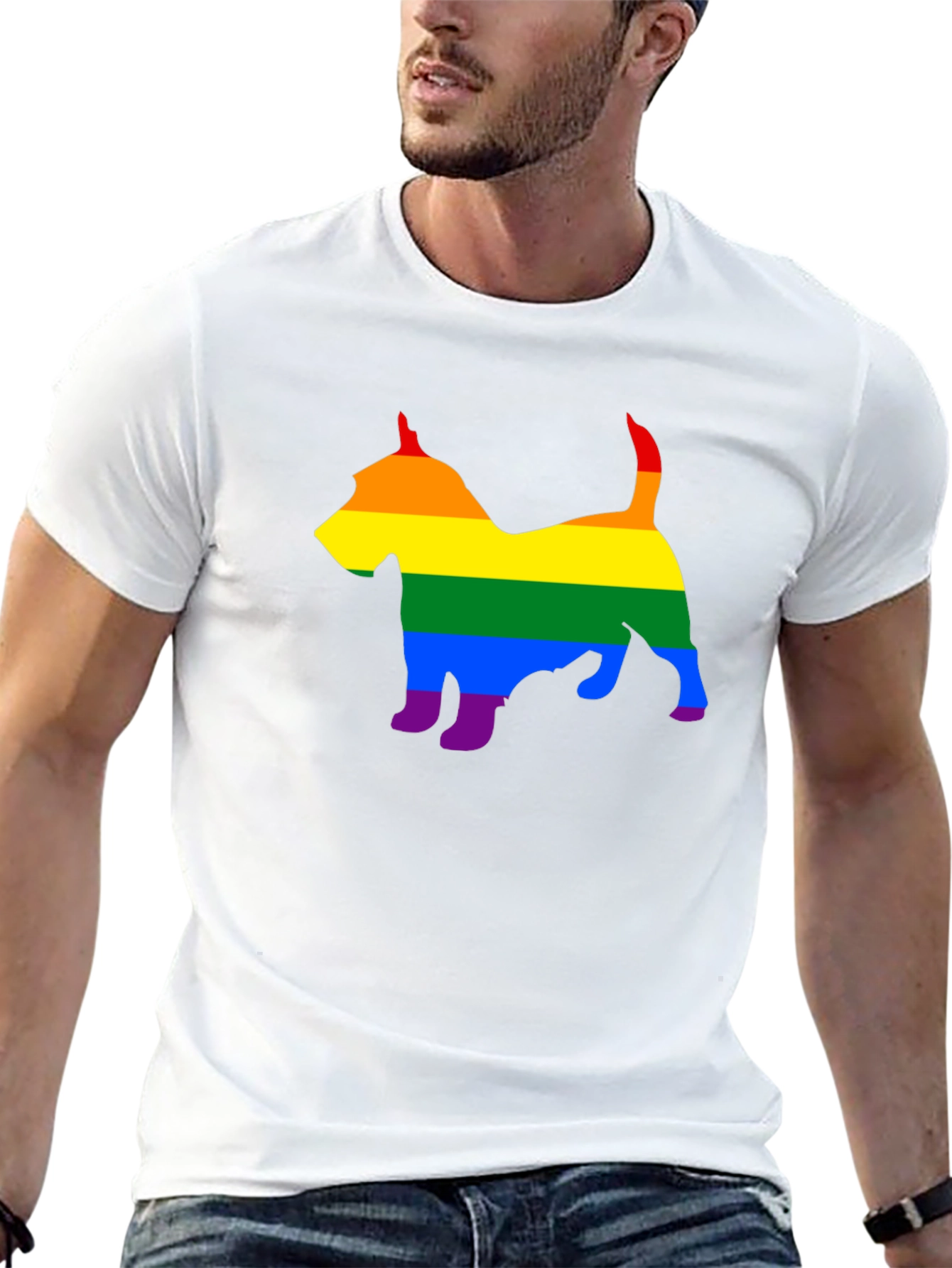Black Rainbow Dog Silhouette Tee - Pride Apparel view 13