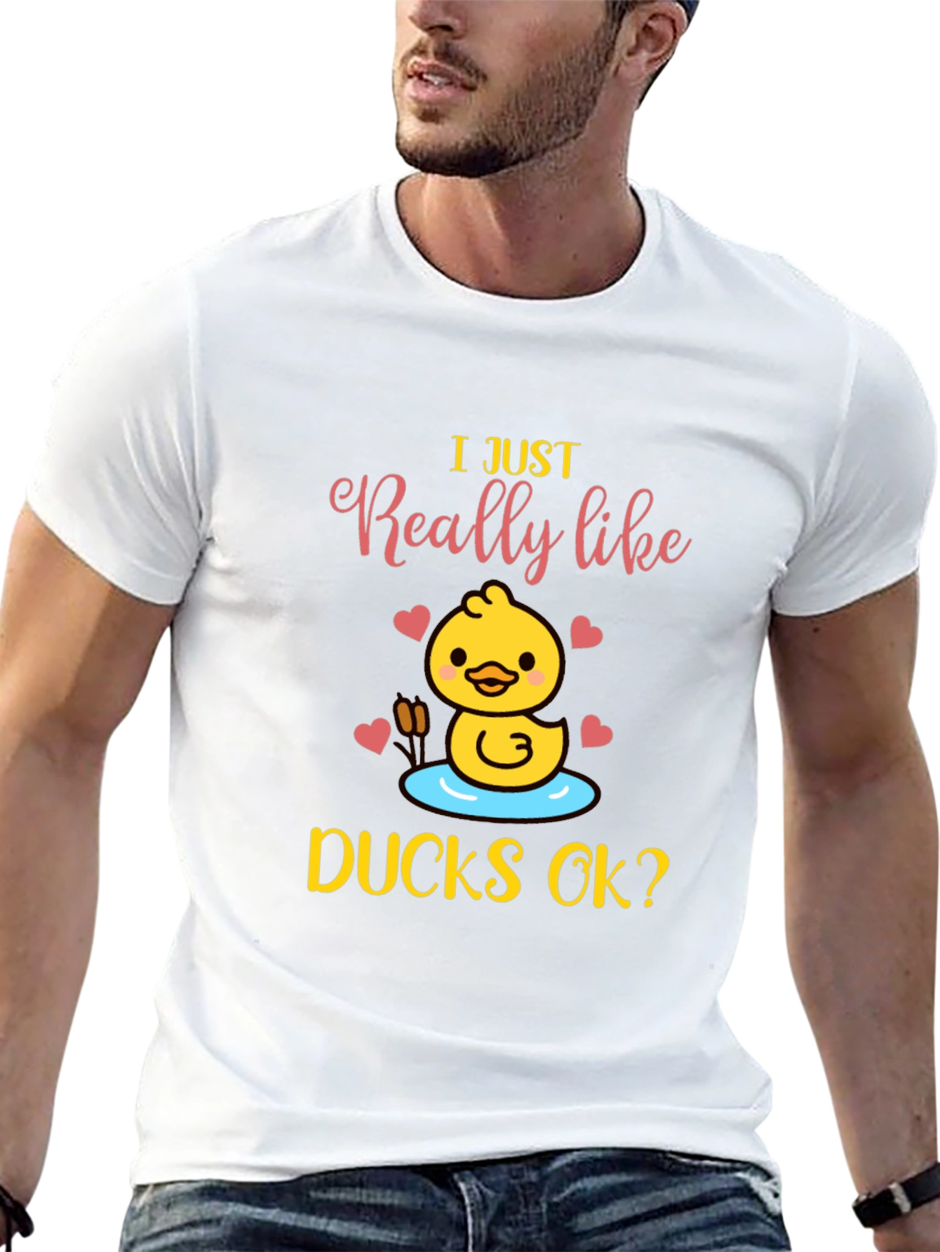 Black I Just Really Like Ducks OK? T-Shirt view 13
