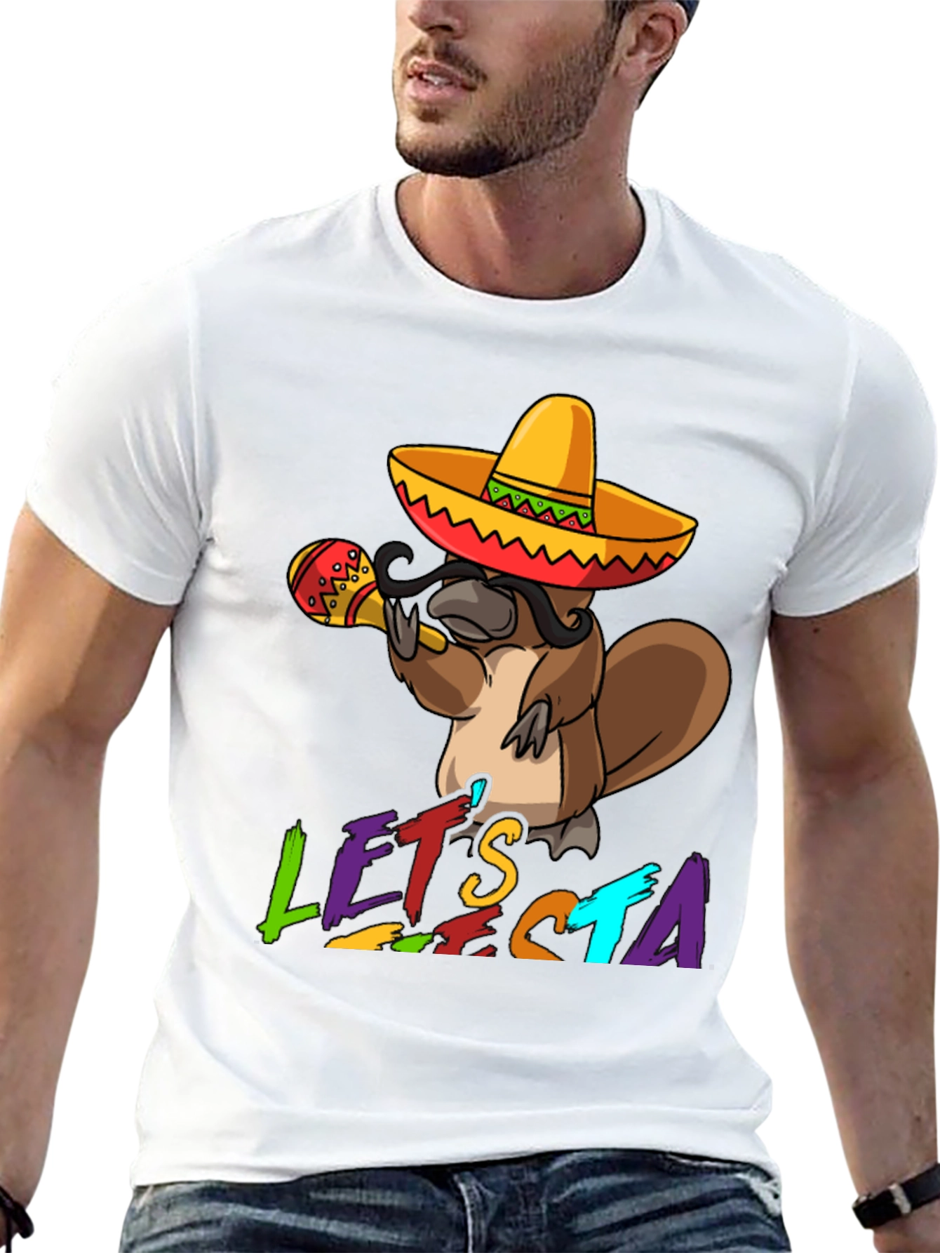 Black Let's Fiesta Platypus T-Shirt view 13