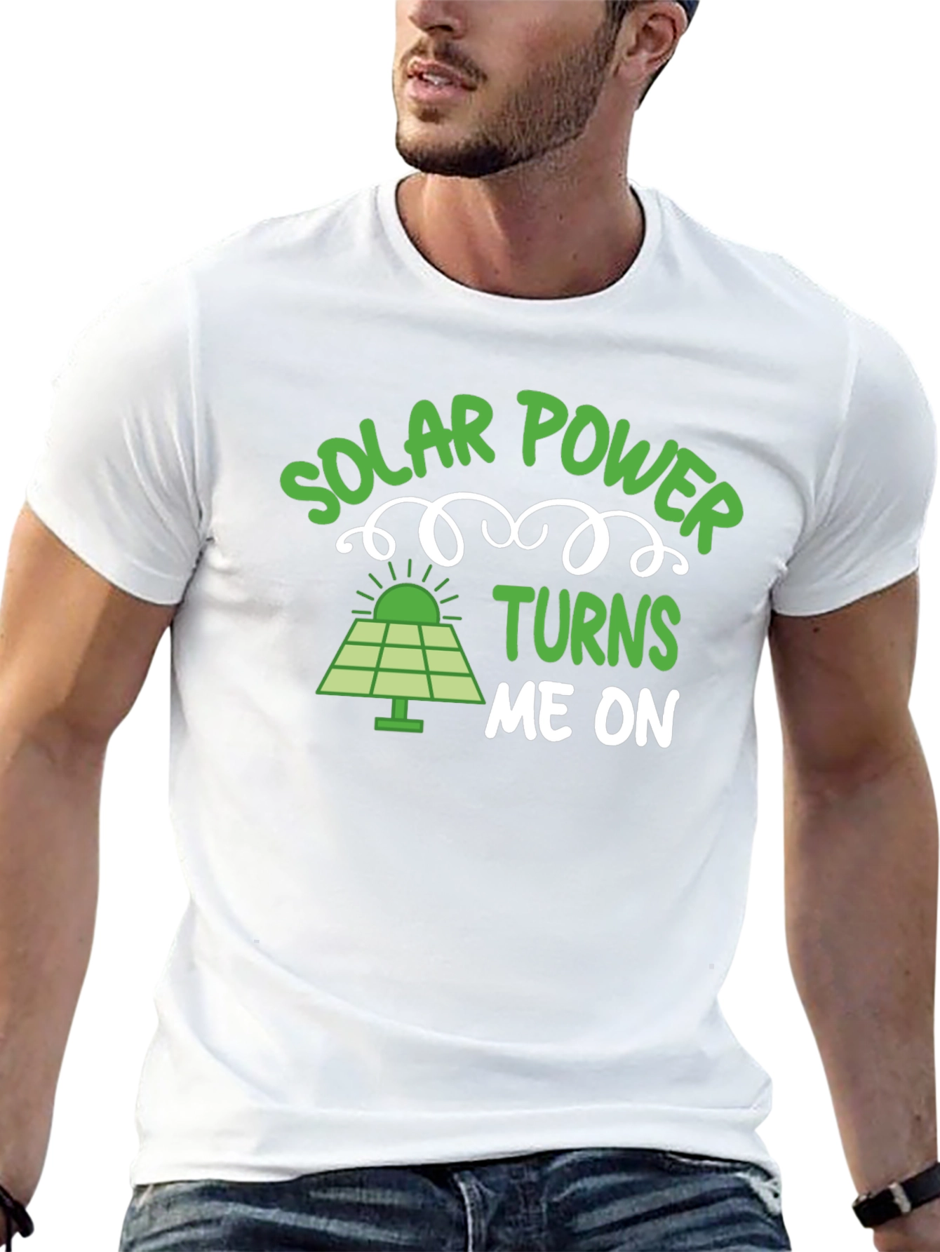 Black Solar Power Turns Me On - Graphic T-Shirt view 13