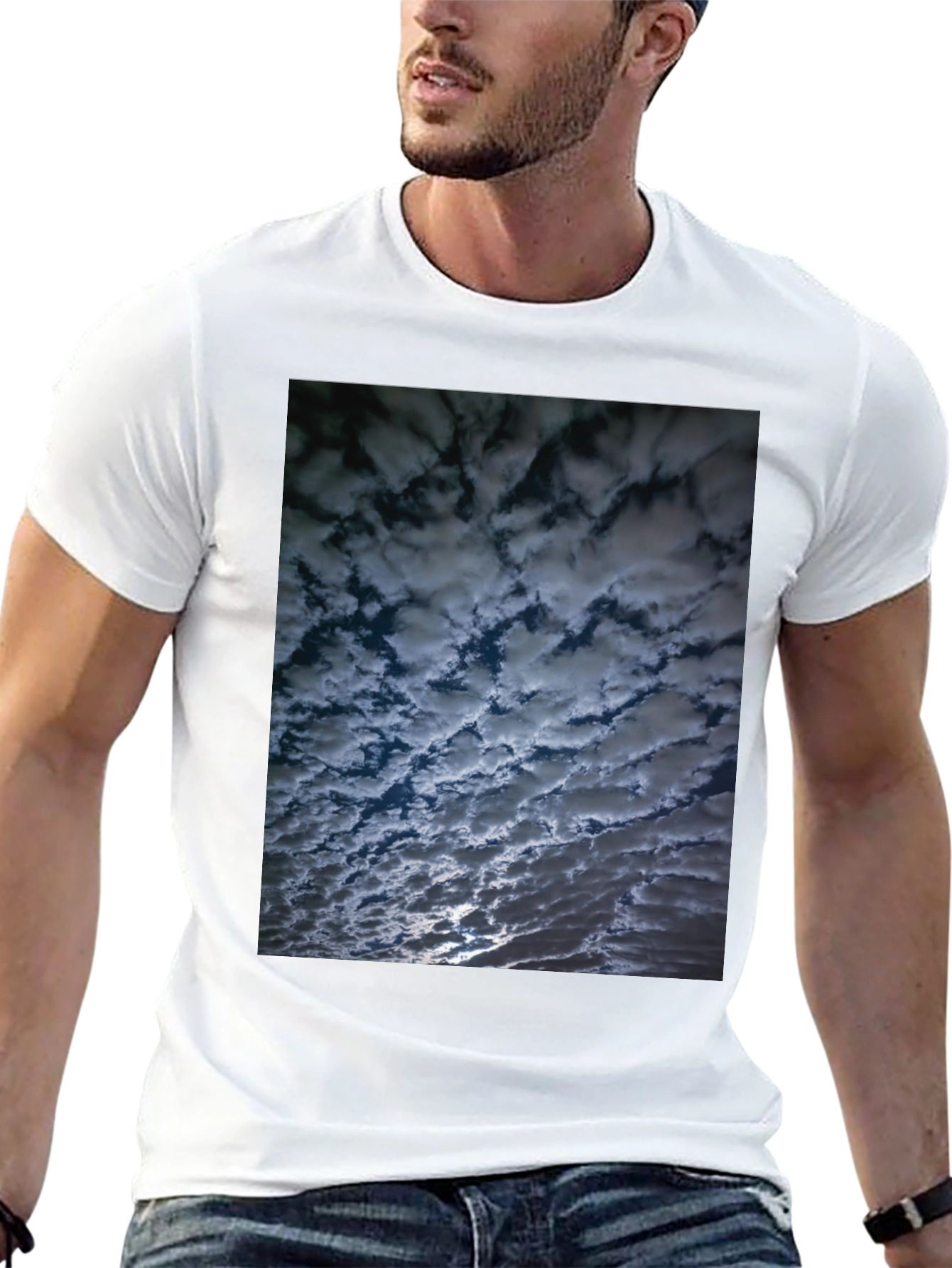 Black Cloudscape Graphic Tee - Black Cotton Comfort view 13