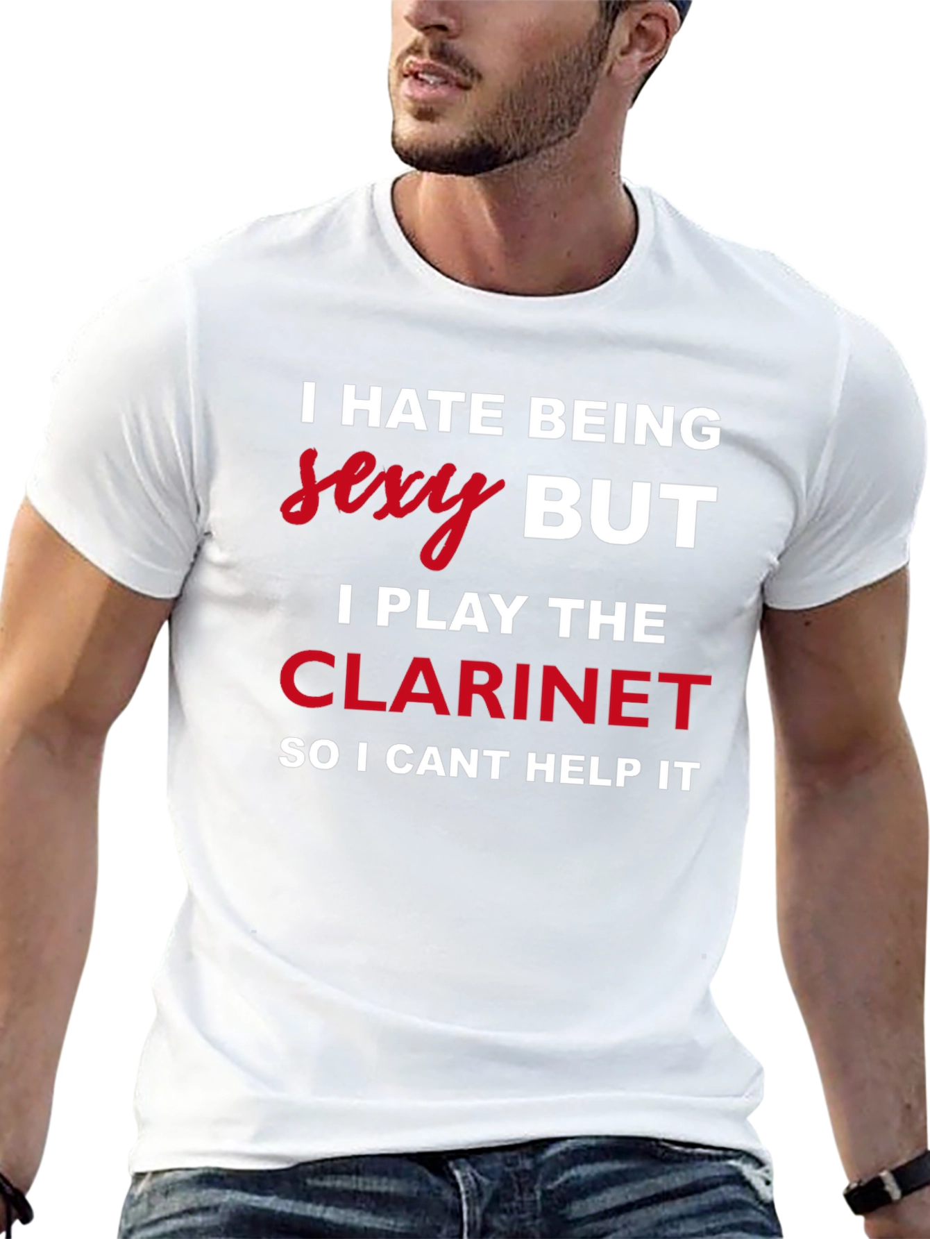 Black I Hate Being Sexy Clarinet Player T-Shirt view 13