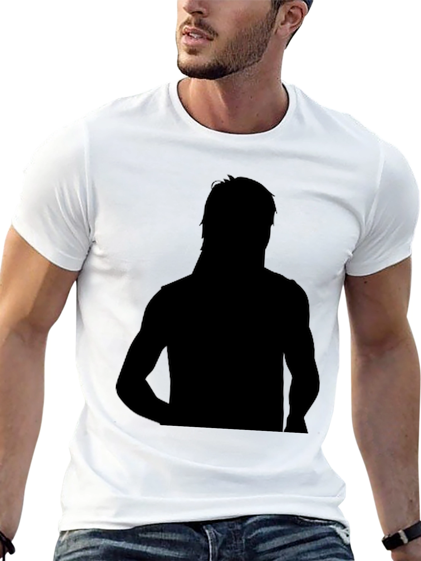 Black Silhouette Graphic Tee - Soft Black Cotton view 13