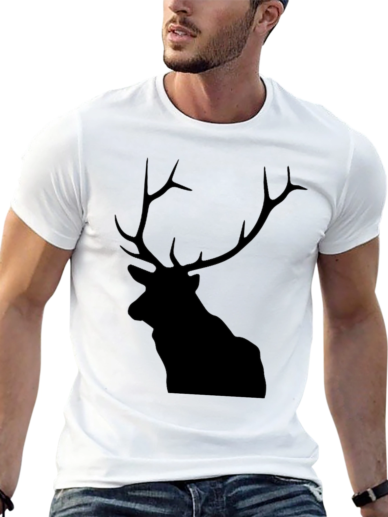 Black Black Deer Graphic Tee - Mens Short Sleeve Shirt view 13