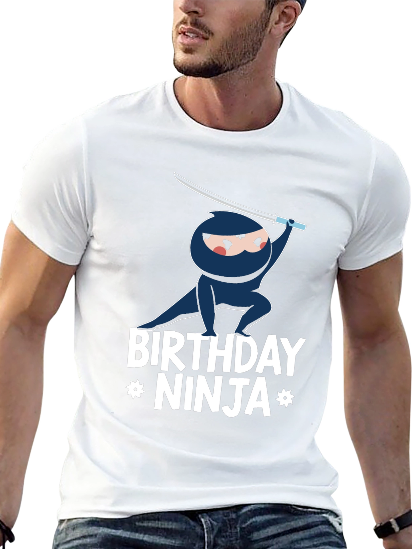 Black Birthday Ninja Graphic T-Shirt view 13
