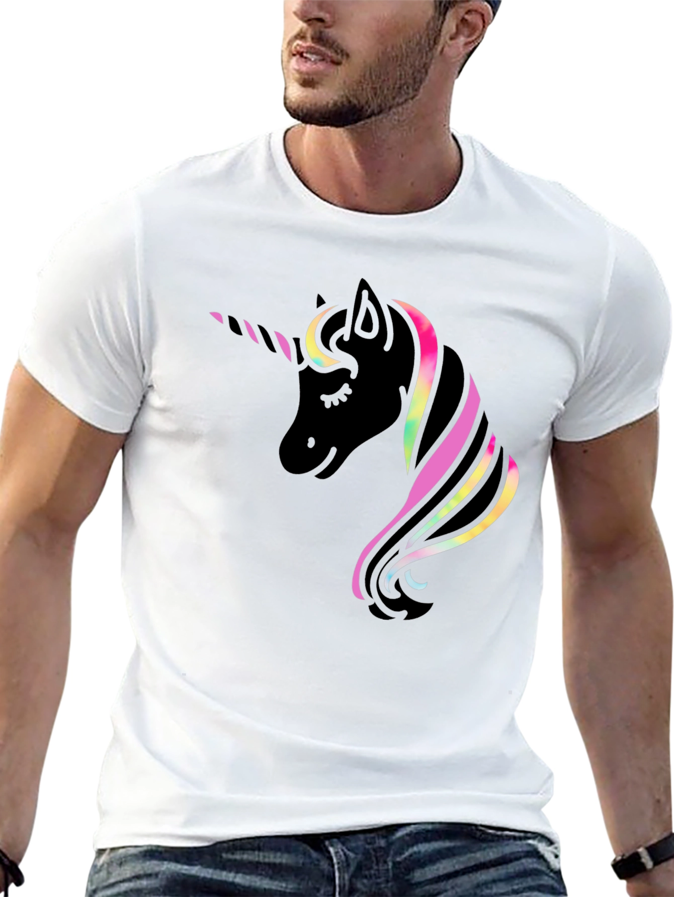 Black Unicorn Graphic Black T-Shirt view 13