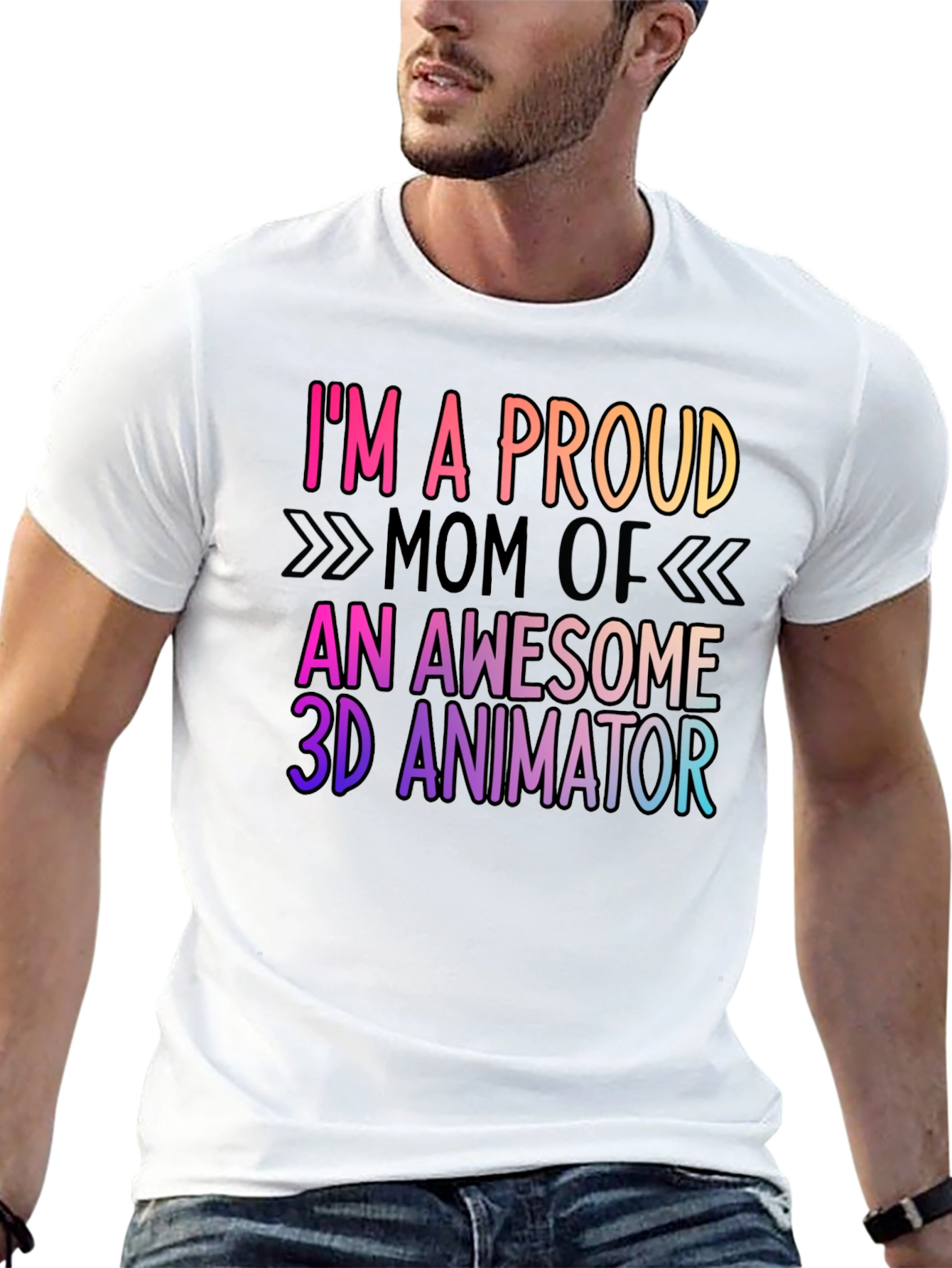 Black Proud Mom of 3D Animator Graphic Tee view 13