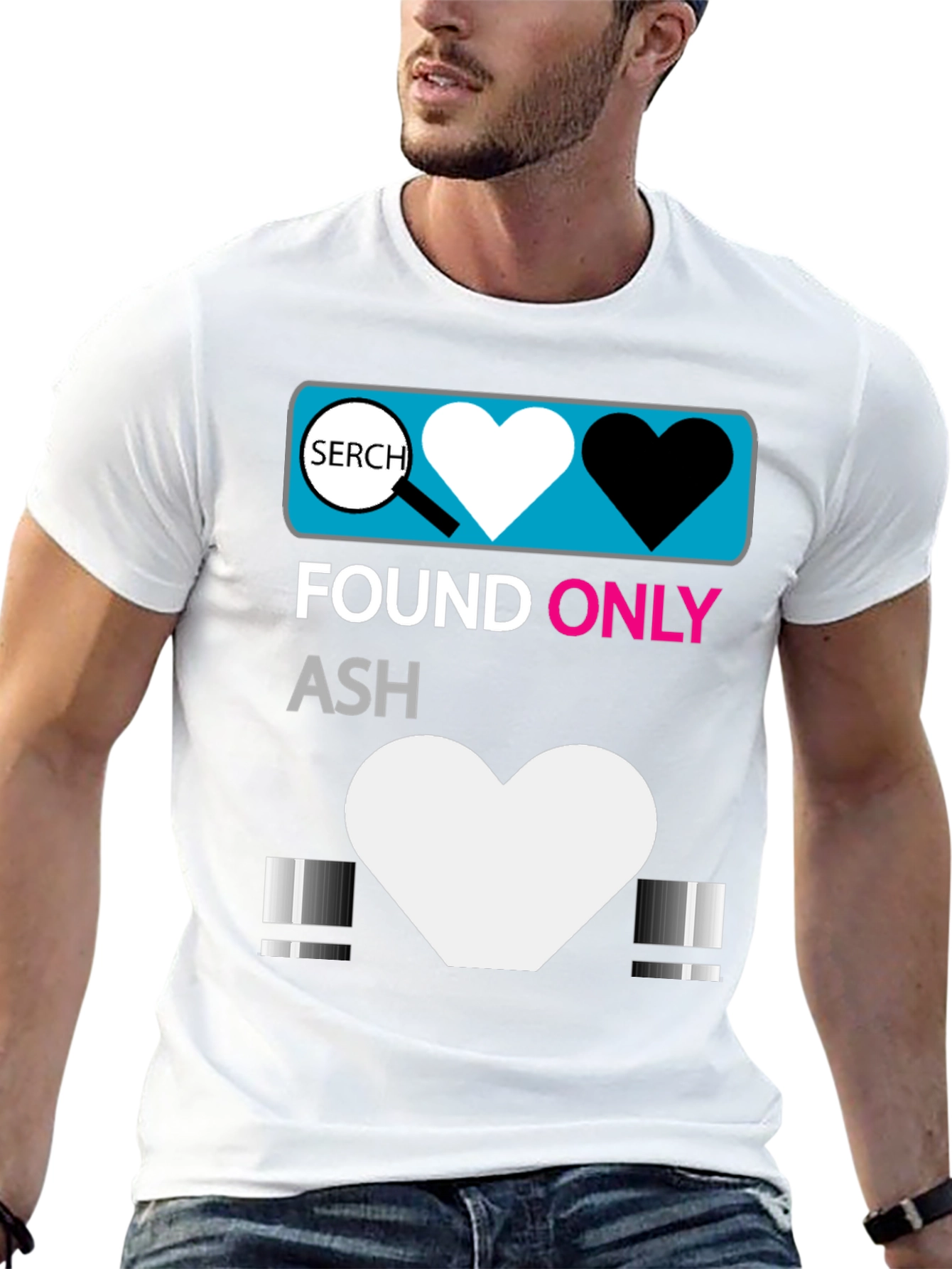 Black Found Only Ash T-Shirt - Heart Search Design view 13