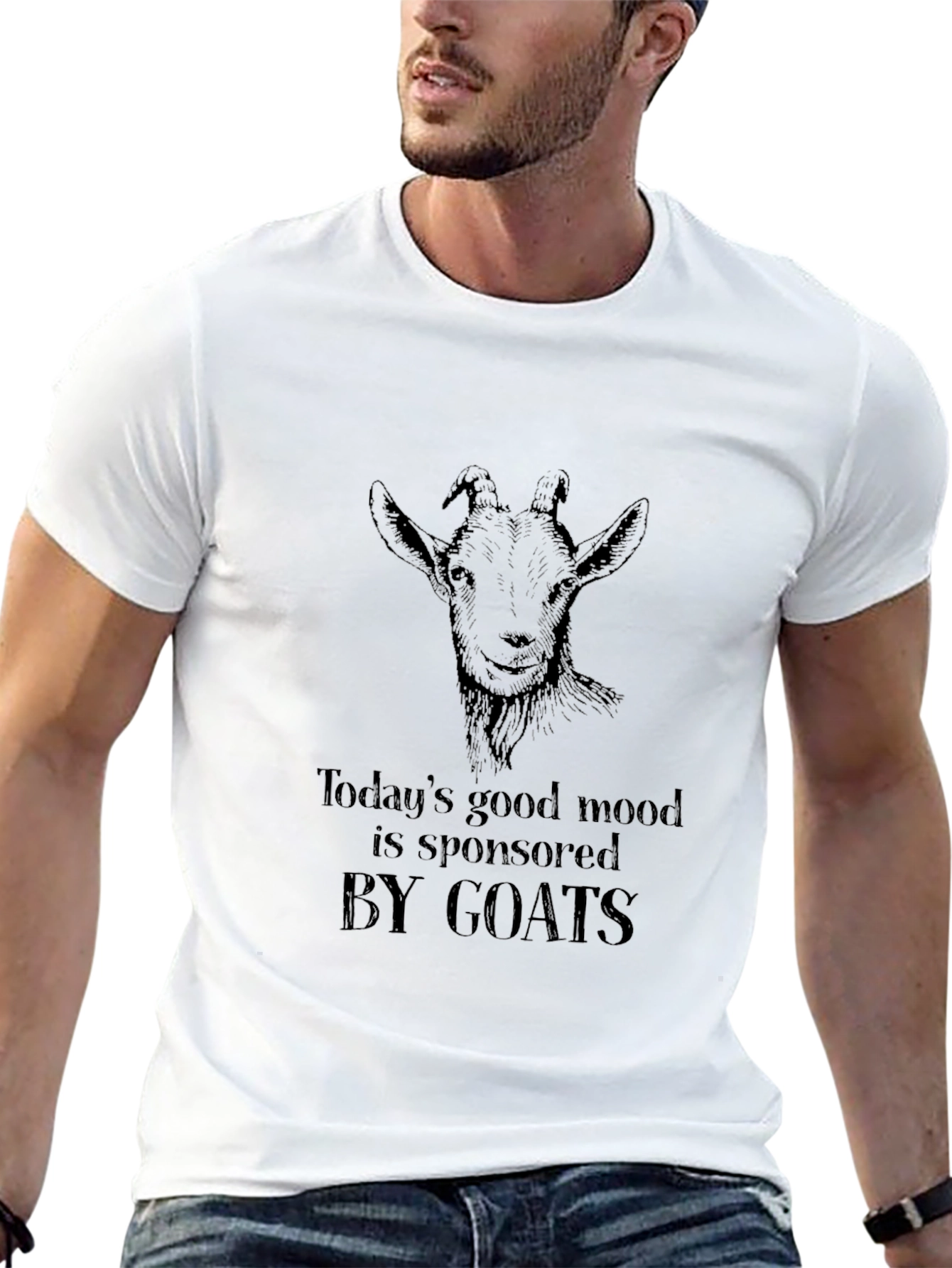 Black Funny Goat Graphic Tee - Today's Good Mood view 13