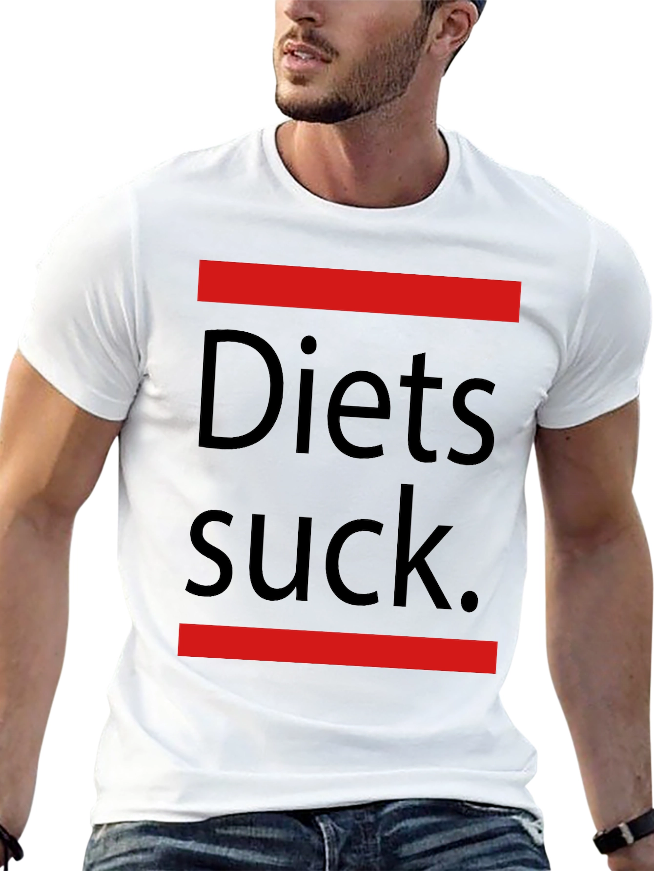 Black Diets Suck Graphic T-Shirt - Unisex view 13