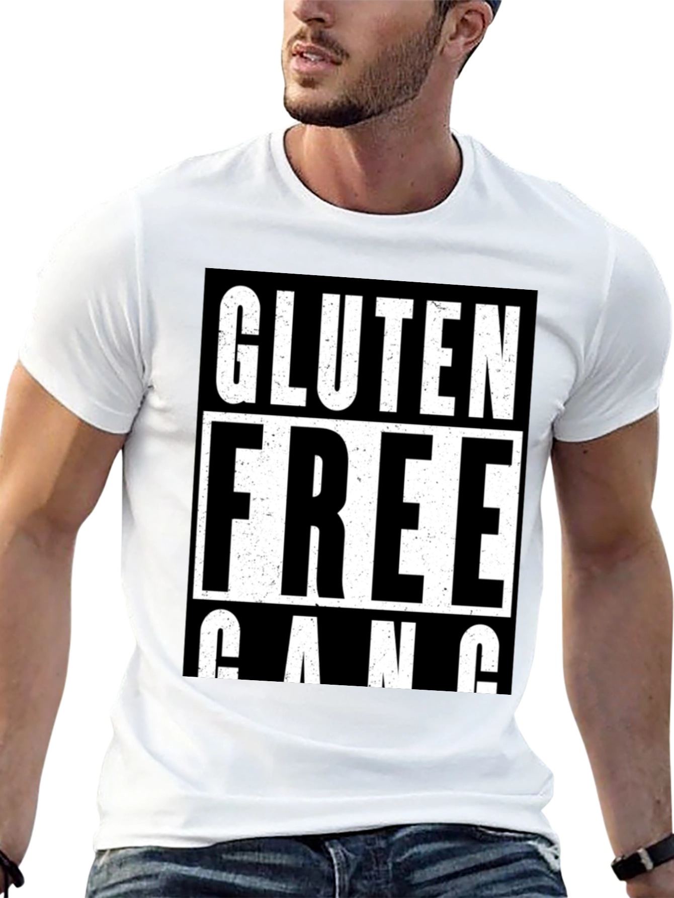 Black Gluten Free Gang T-Shirt -  Bold Graphic Tee view 13