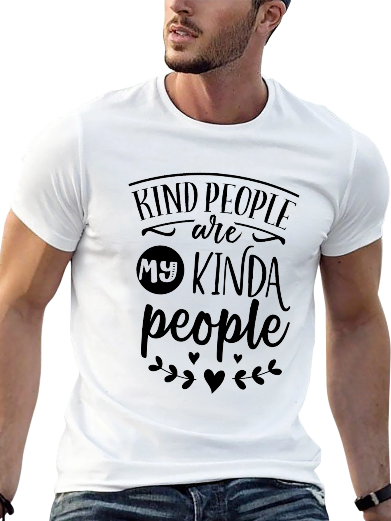Black Kind People Graphic Tee - Unisex Black T-Shirt view 13