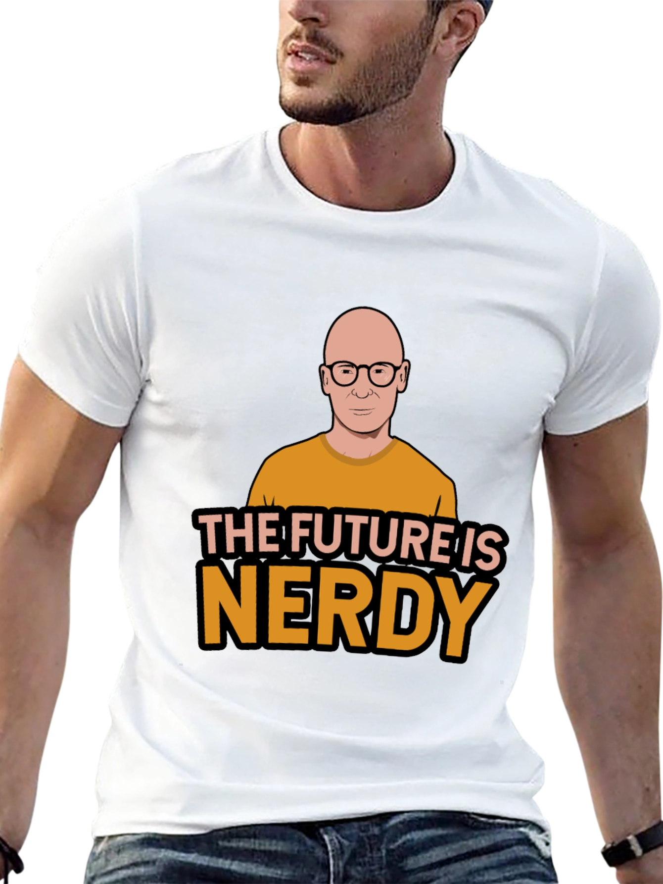 Black The Future is Nerdy Graphic T-Shirt view 13