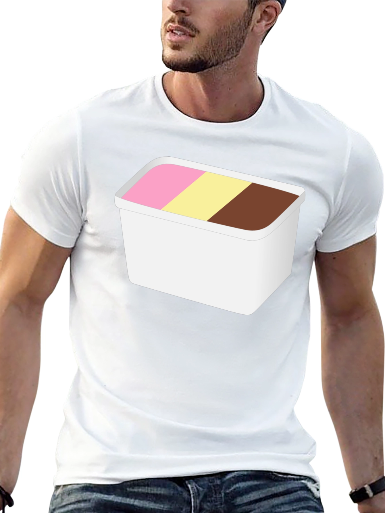 Black Ice Cream Tub Graphic Tee - Cool Novelty Shirt view 13