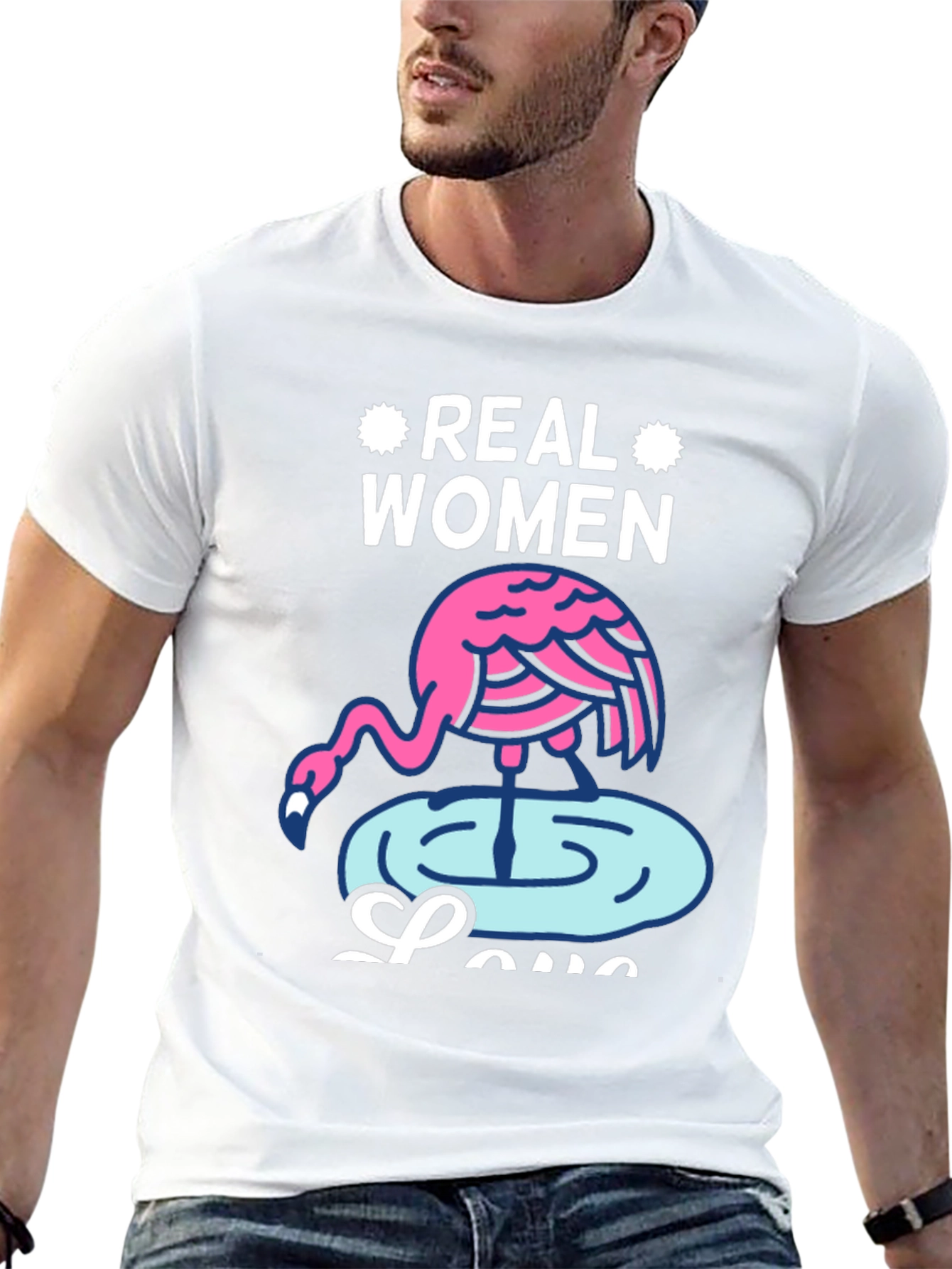 Black Real Women Love Flamingos Graphic T-Shirt view 13